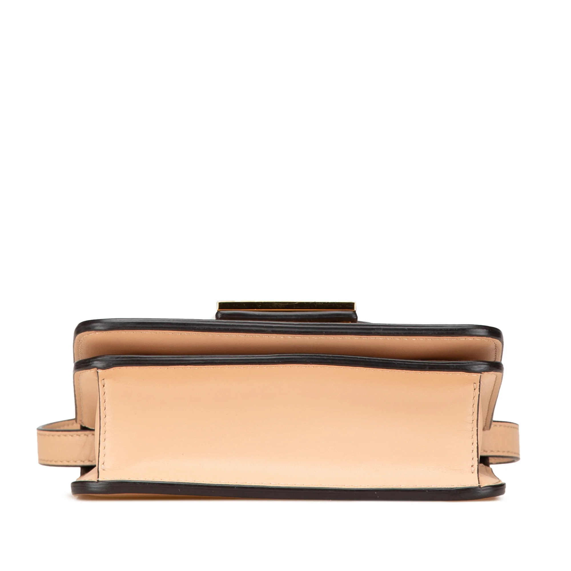 Fendi | Pre-Owned Leather Crystal Fab Crossbody | Beige - Image 3