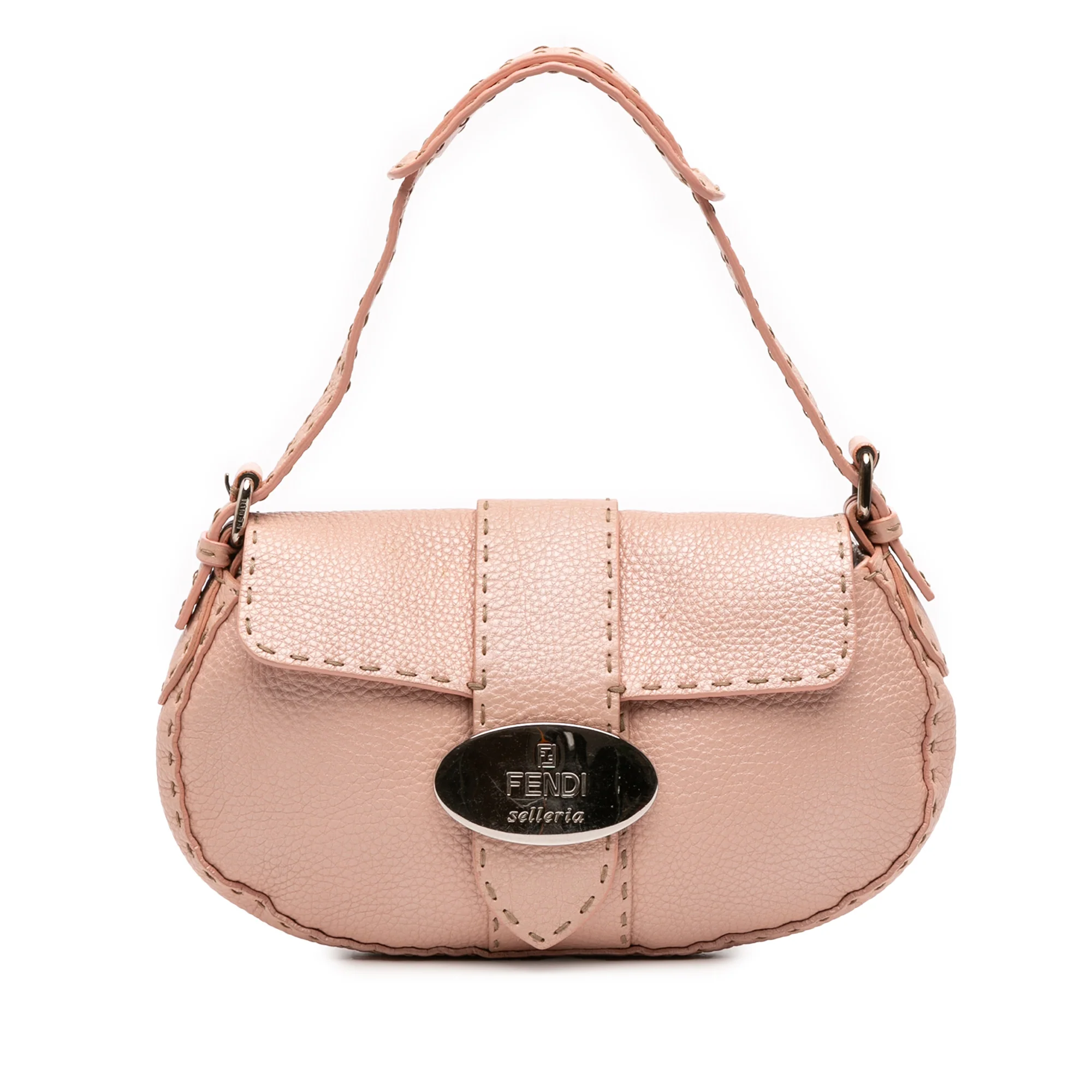 Fendi | Pre-Owned Leather Selleria Shoulder Bag | Pink