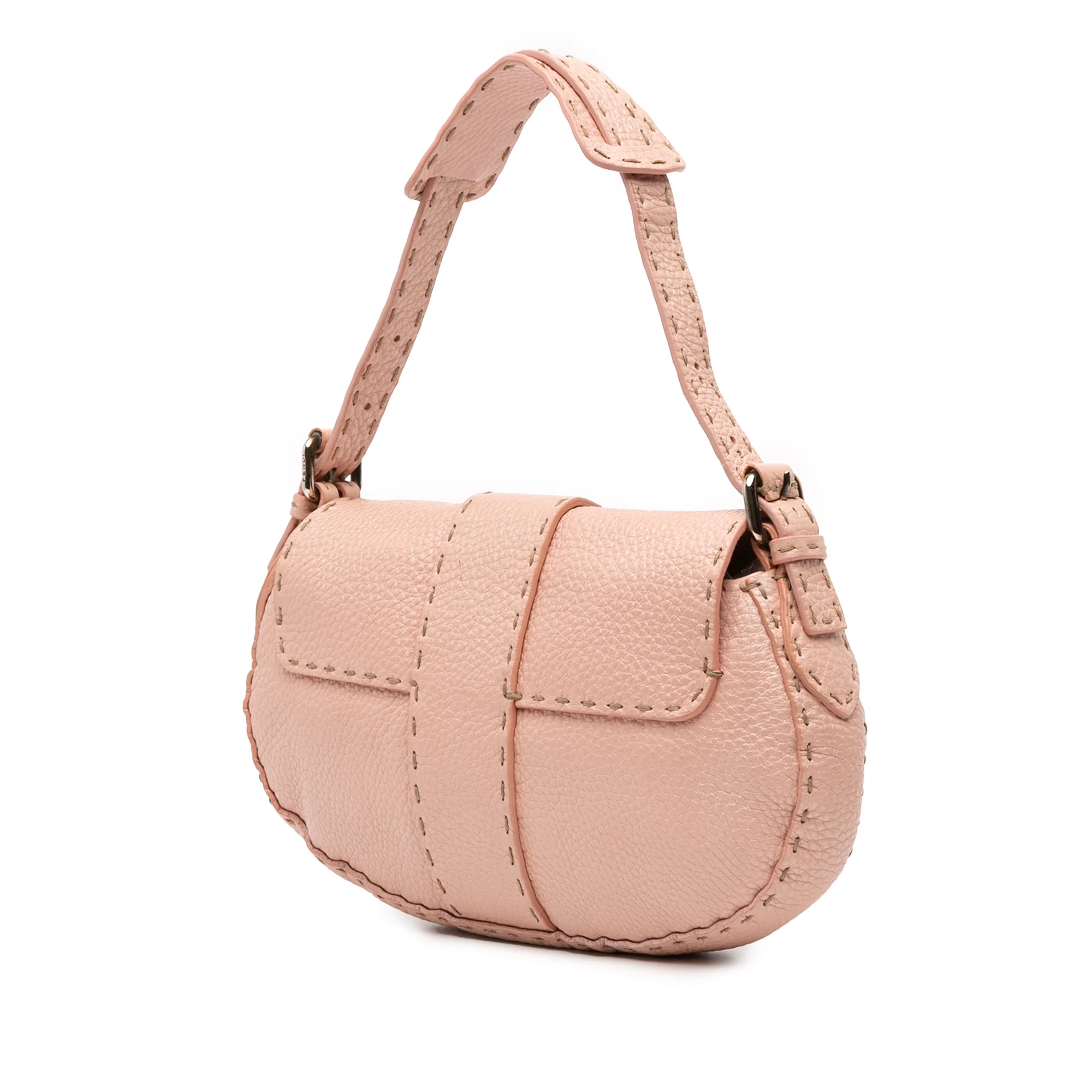 Fendi | Pre-Owned Leather Selleria Shoulder Bag | Pink - Image 2