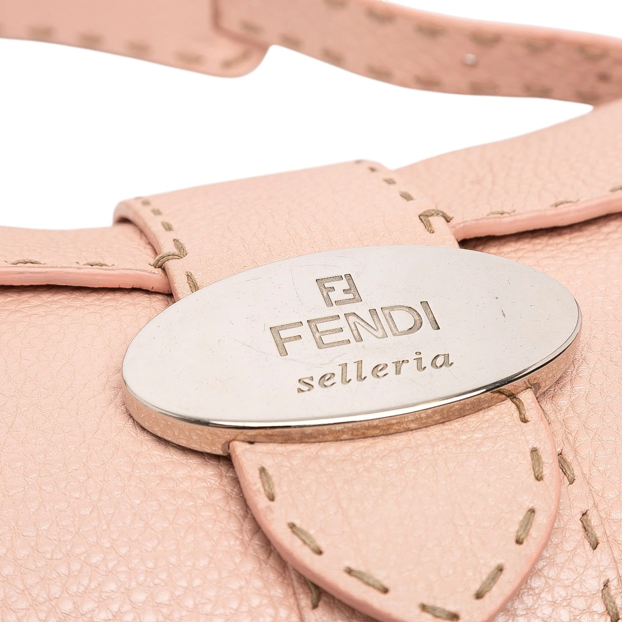 Fendi | Pre-Owned Leather Selleria Shoulder Bag | Pink - Image 8