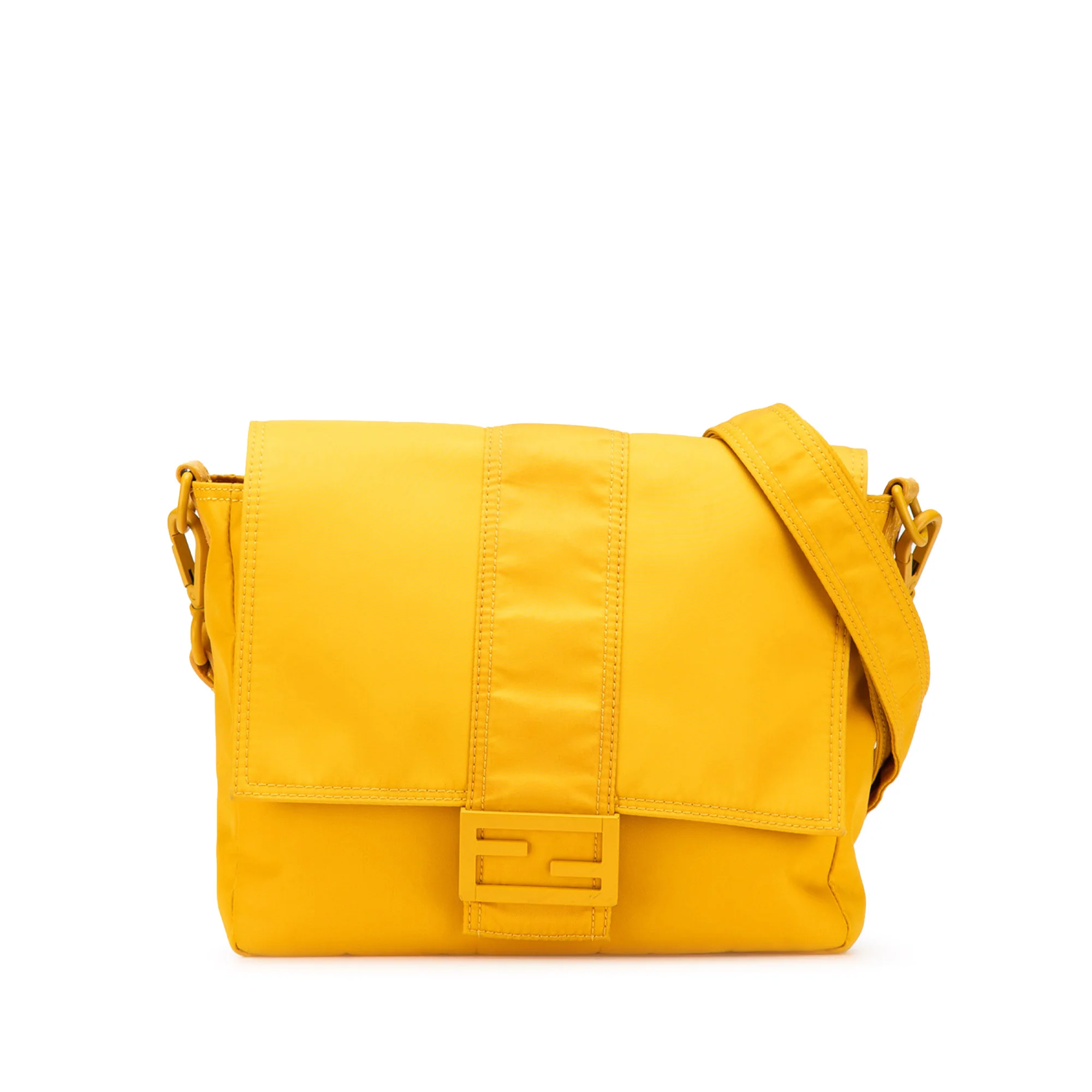 Fendi | Pre-Owned Medium Econyl Nylon Baguette Crossbody | Yellow