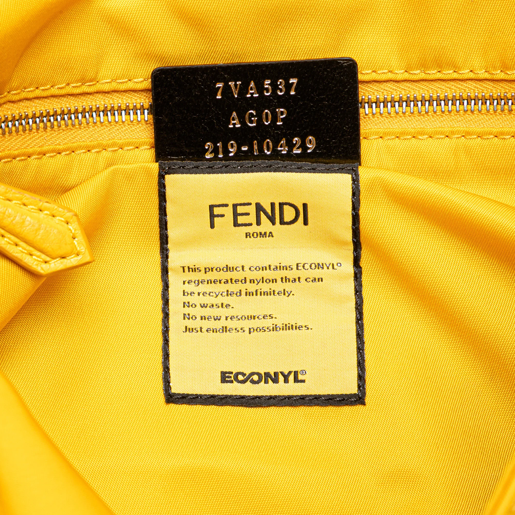Fendi | Pre-Owned Medium Econyl Nylon Baguette Crossbody | Yellow - Image 10