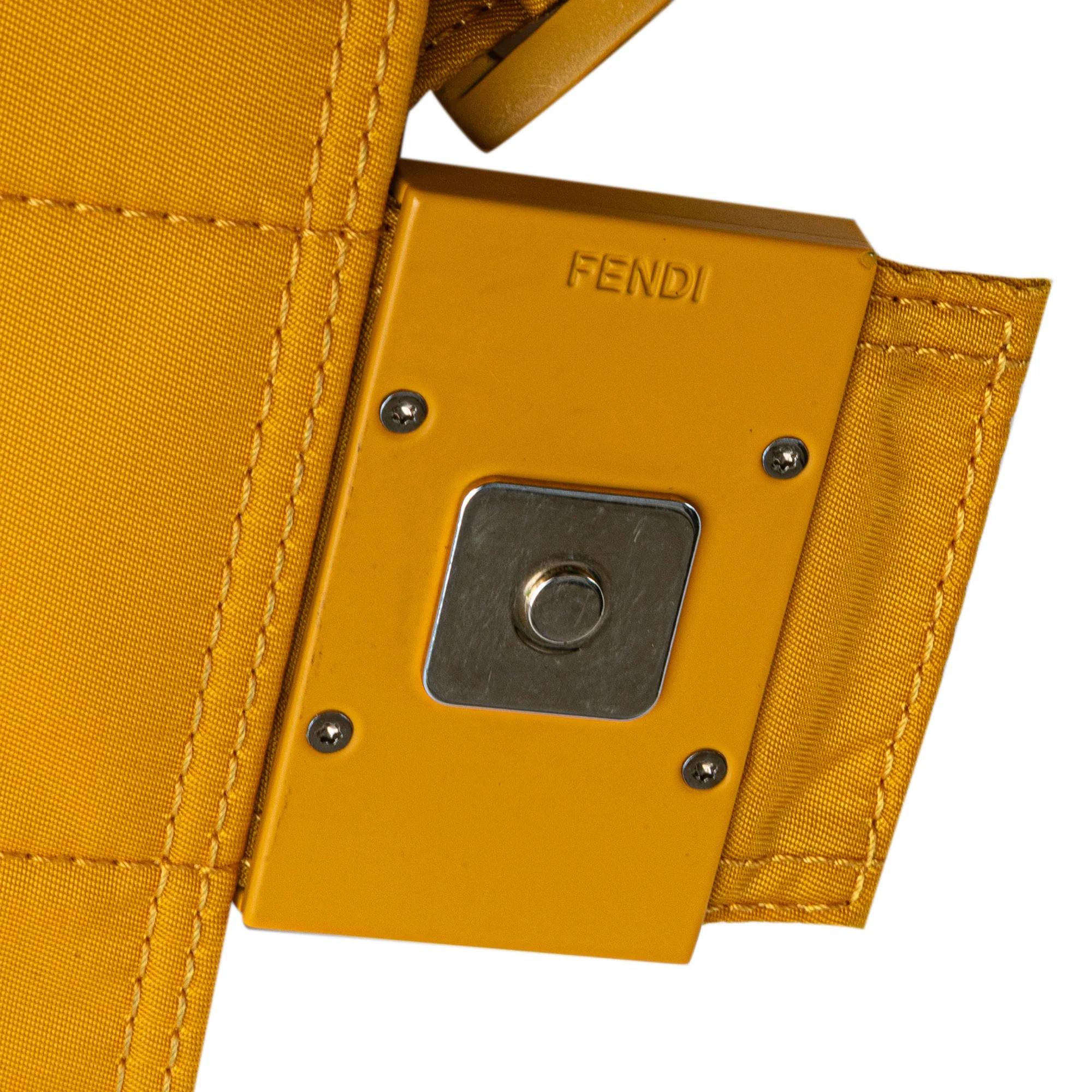 Fendi | Pre-Owned Medium Econyl Nylon Baguette Crossbody | Yellow - Image 12