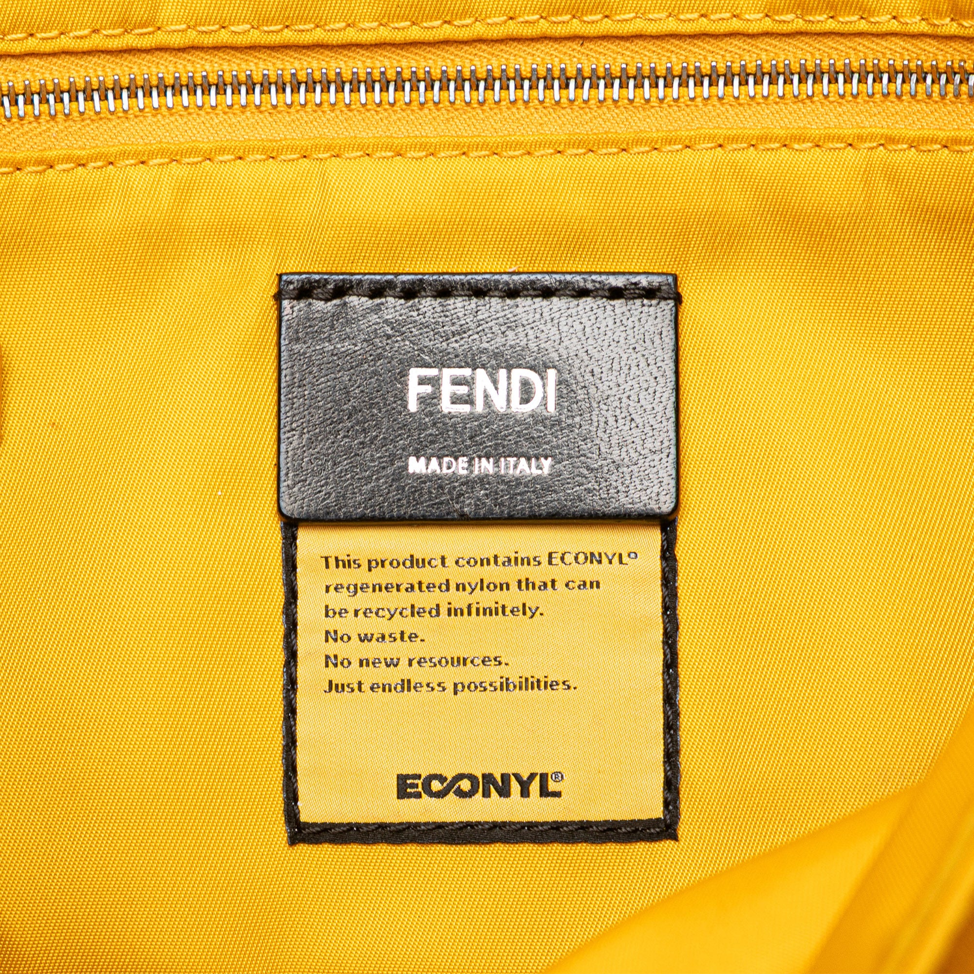 Fendi | Pre-Owned Medium Econyl Nylon Baguette Crossbody | Yellow - Image 8