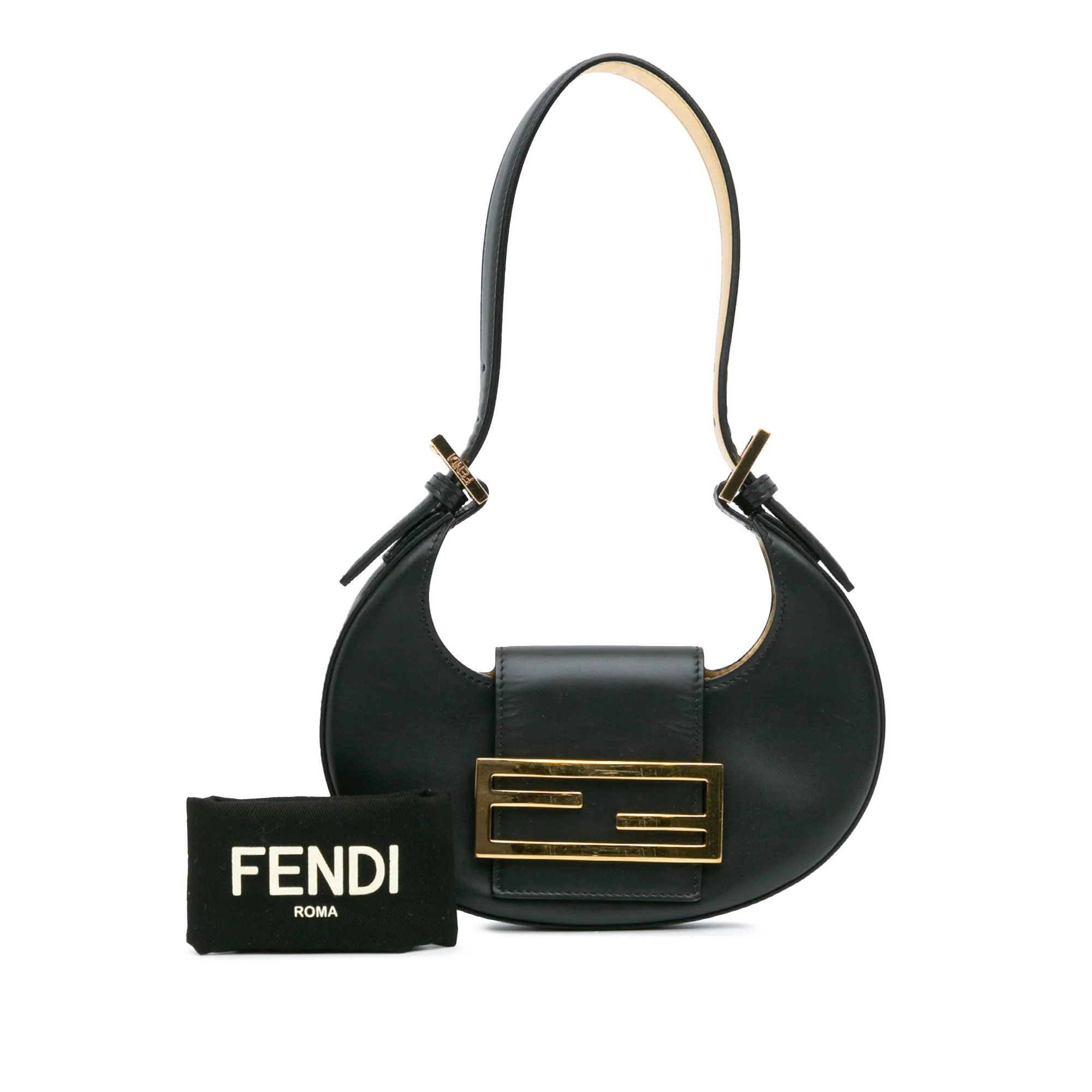 Fendi | Pre-Owned Mini Leather Cookie Hobo | Black - Image 8