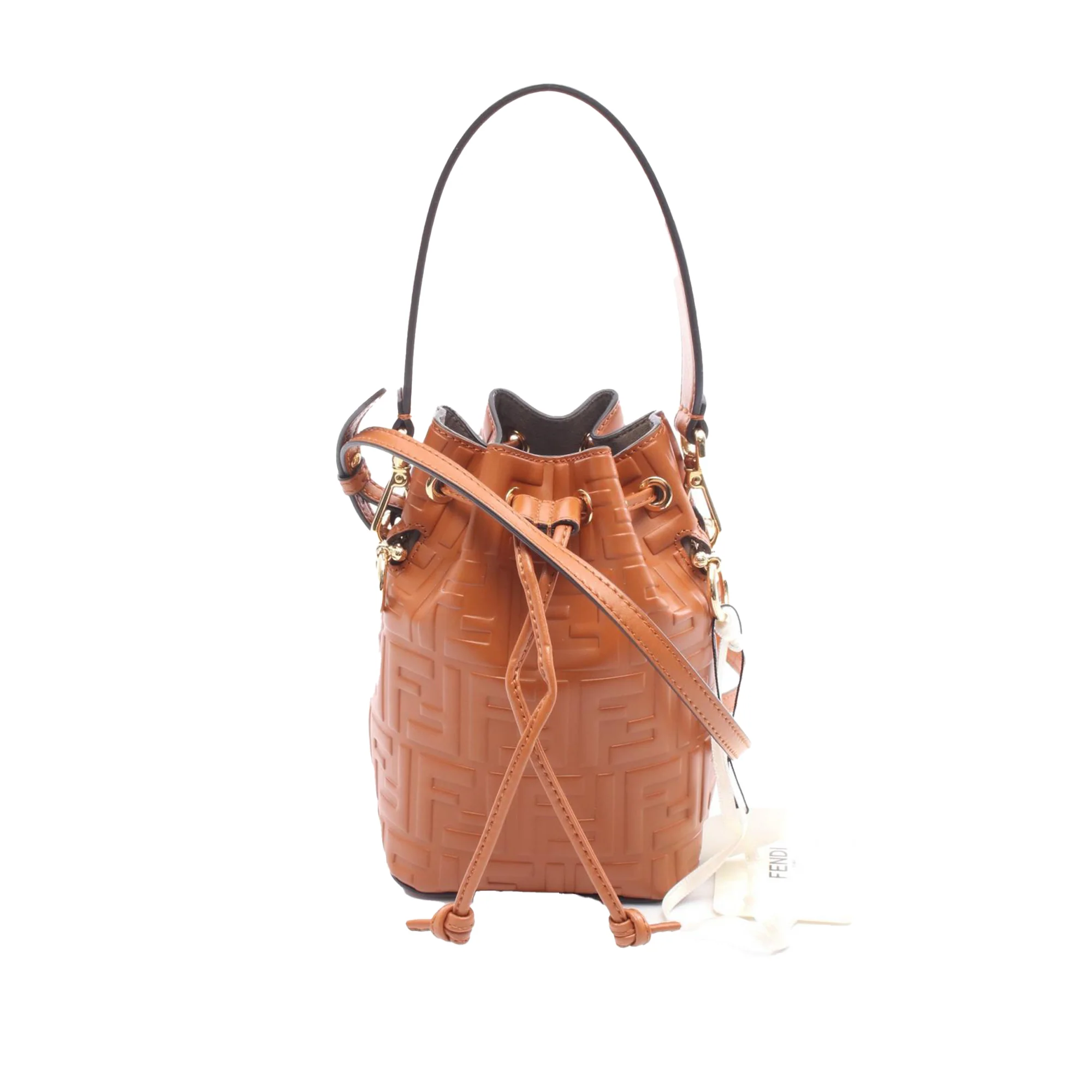Fendi | Pre-Owned Mini Zucca Embossed Leather Mon Tresor Bucket Bag | Brown