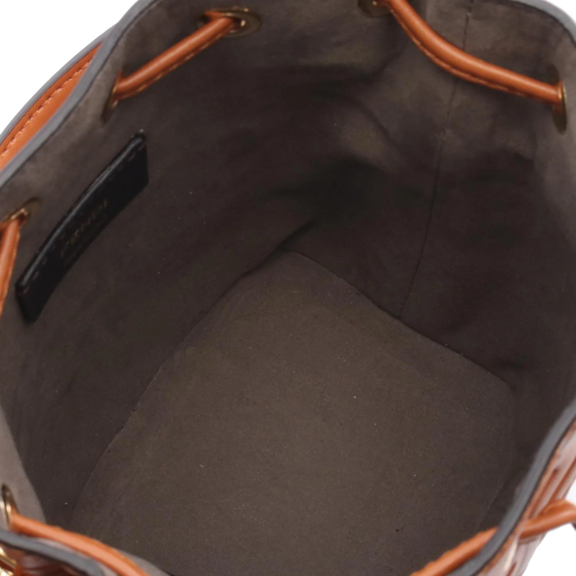 Fendi | Pre-Owned Mini Zucca Embossed Leather Mon Tresor Bucket Bag | Brown - Image 3