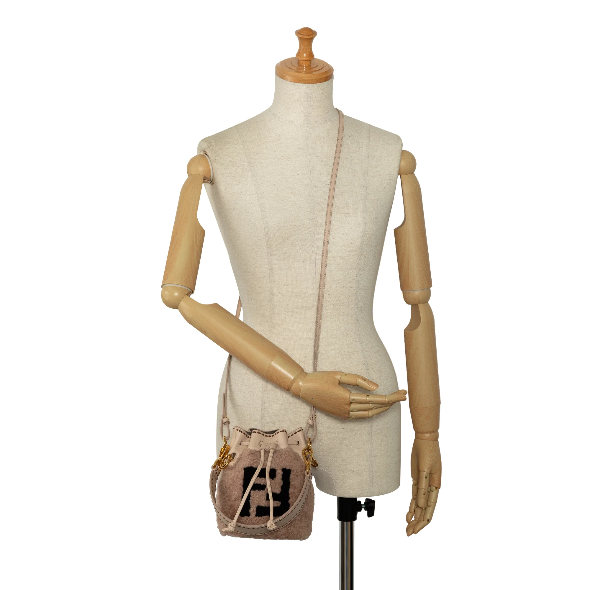 Fendi | Pre-Owned Shearling Mini Mon Tresor Bucket Bag | Pink - Image 10