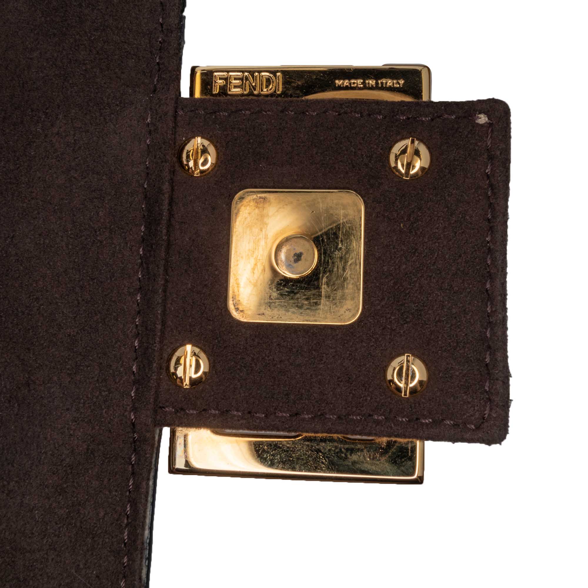 Fendi | Pre-Owned Shearling Pequin Baguette Satchel | Beige - Image 10