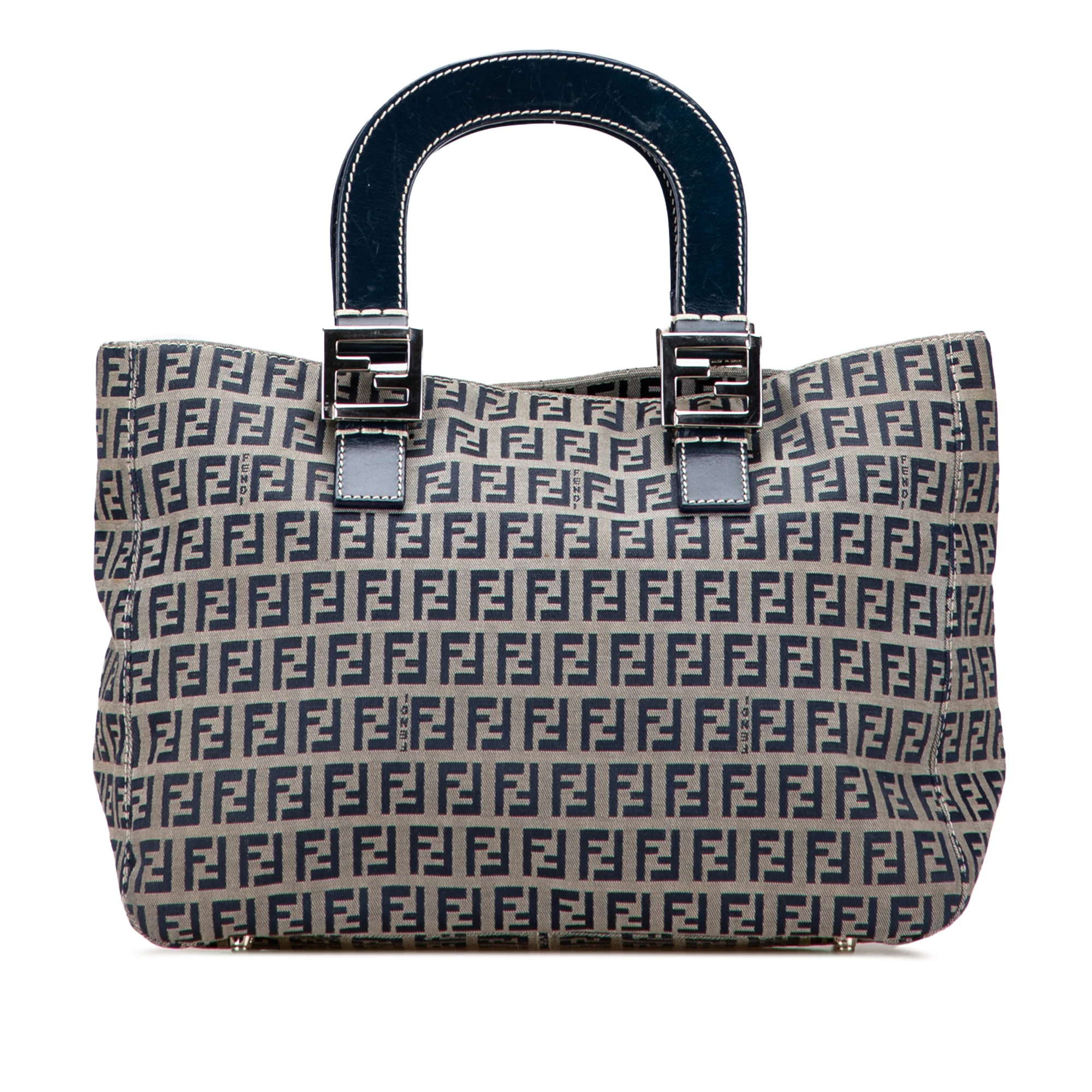 Fendi | Pre-Owned Small Zucchino Canvas Twins Tote | Gray