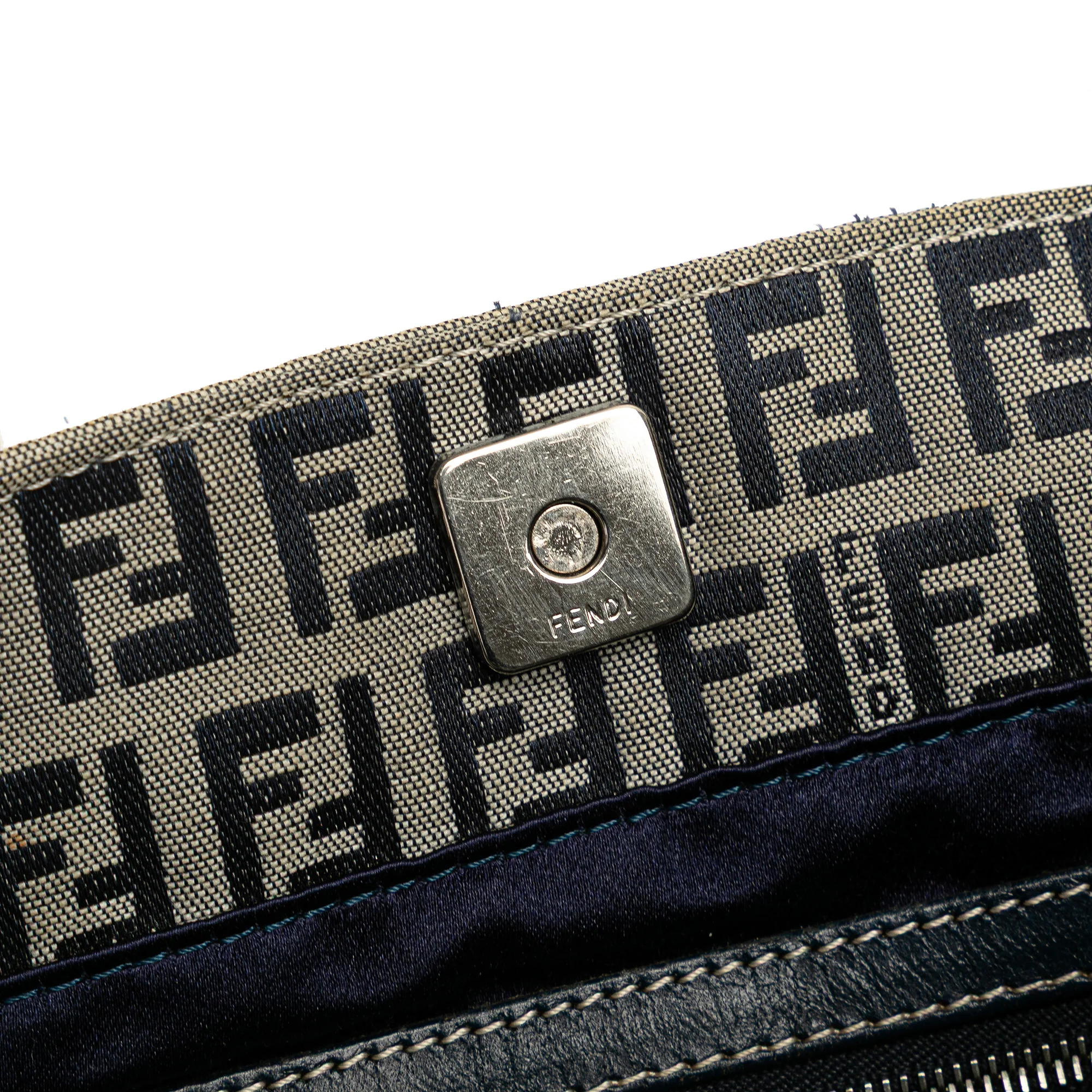 Fendi | Pre-Owned Small Zucchino Canvas Twins Tote | Gray - Image 10