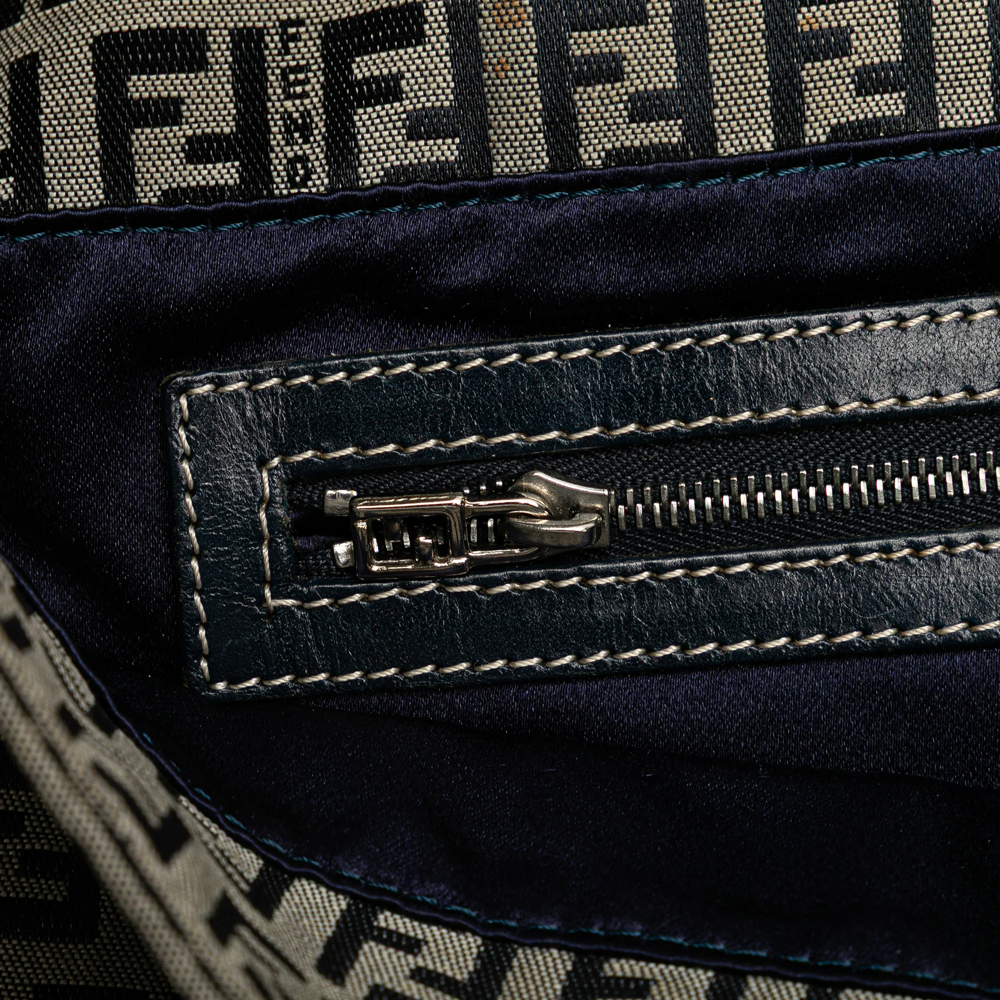 Fendi | Pre-Owned Small Zucchino Canvas Twins Tote | Gray - Image 11