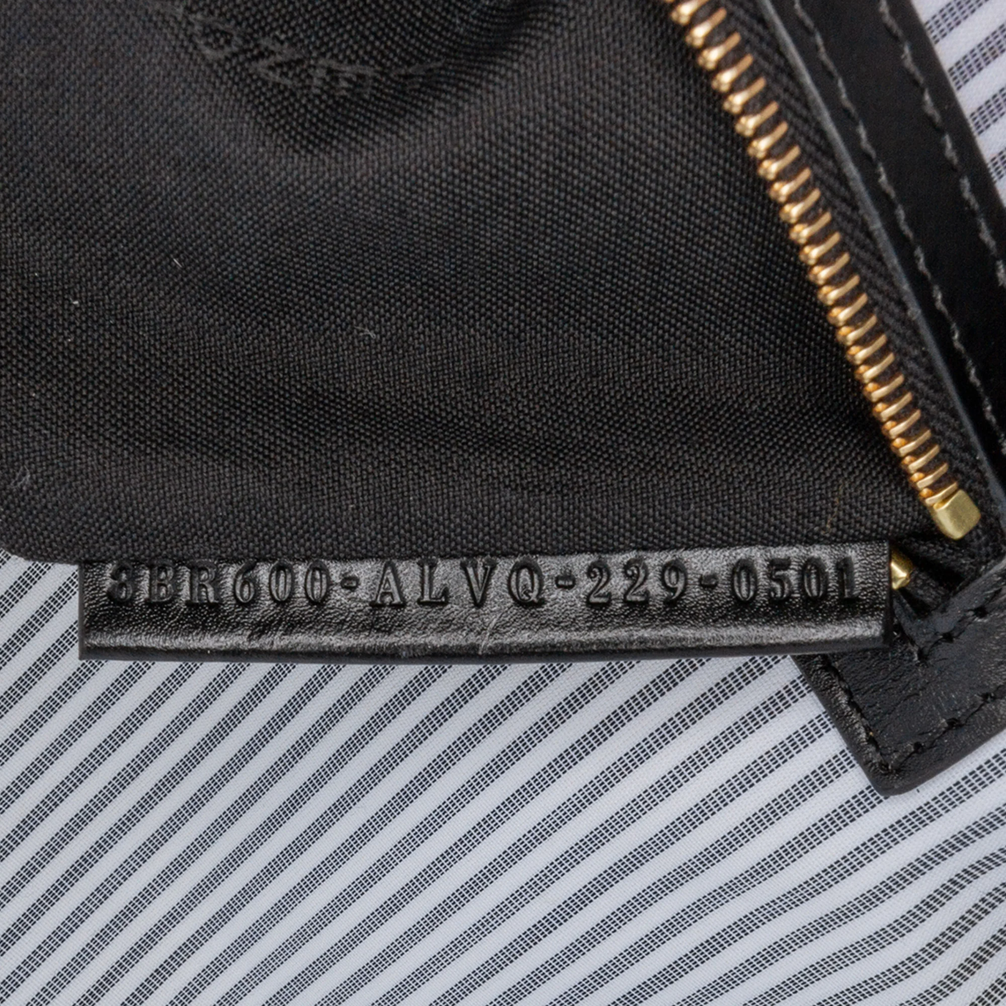 Fendi | Pre-Owned Striped Jersey Baguette Satchel | White - Image 7