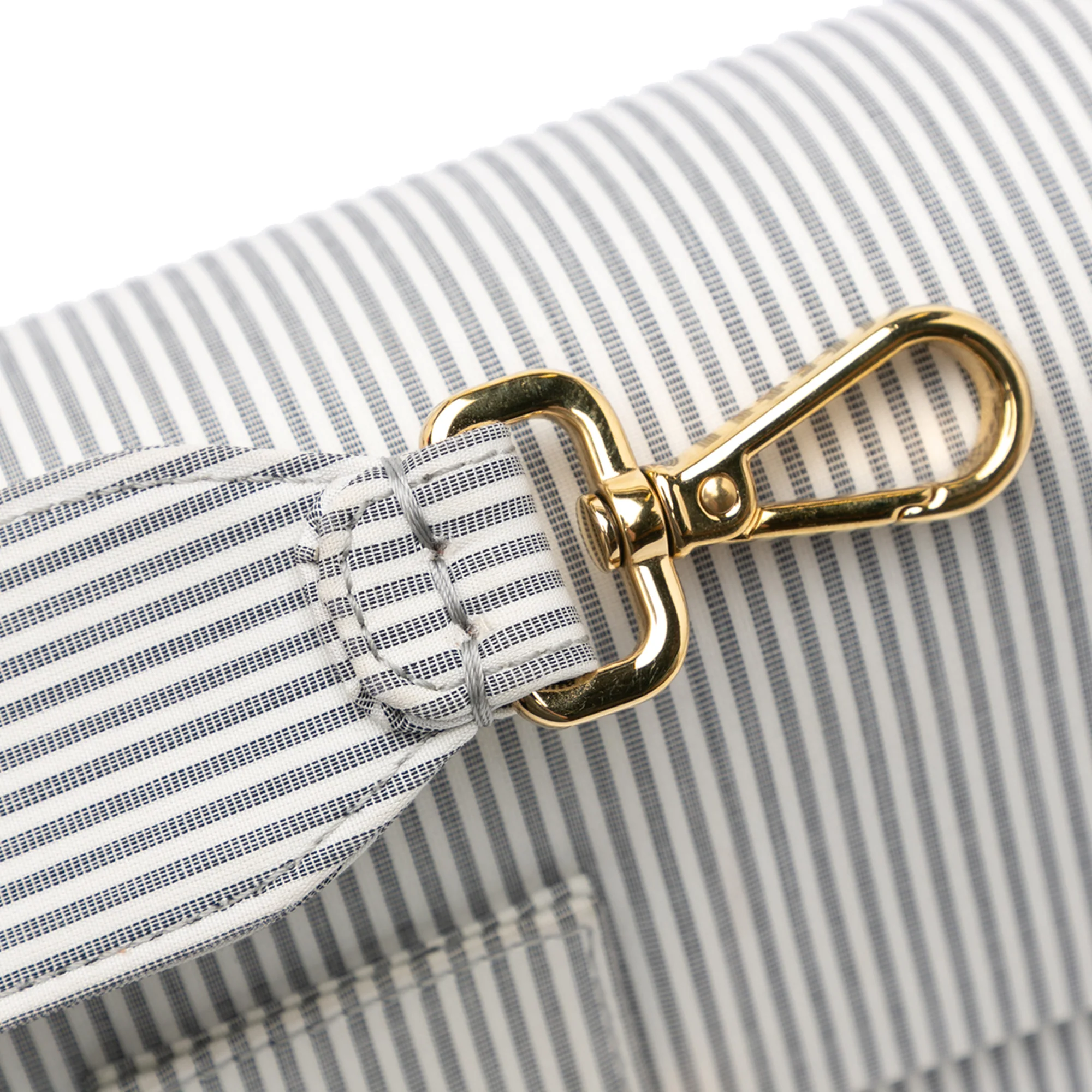 Fendi | Pre-Owned Striped Jersey Baguette Satchel | White - Image 9