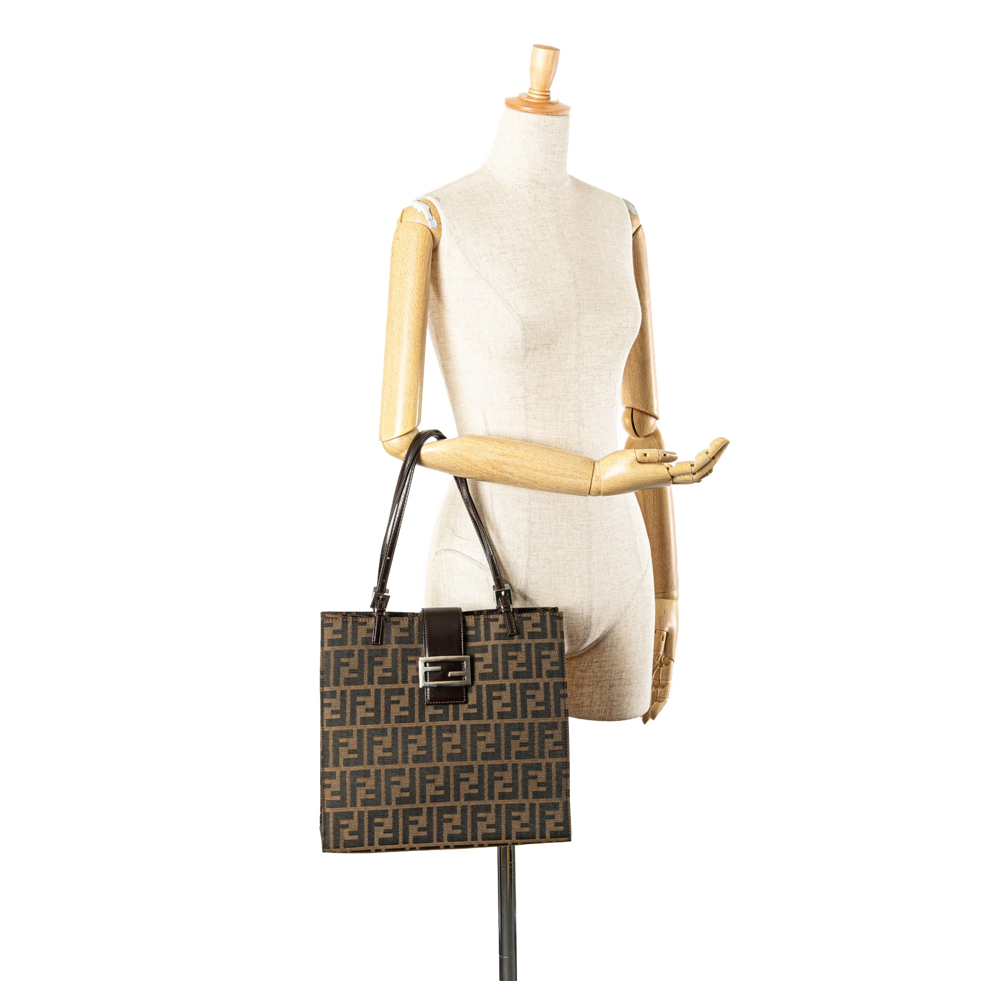 Fendi | Pre-Owned Zucca Canvas Tote | Brown/Dark Brown - Image 4