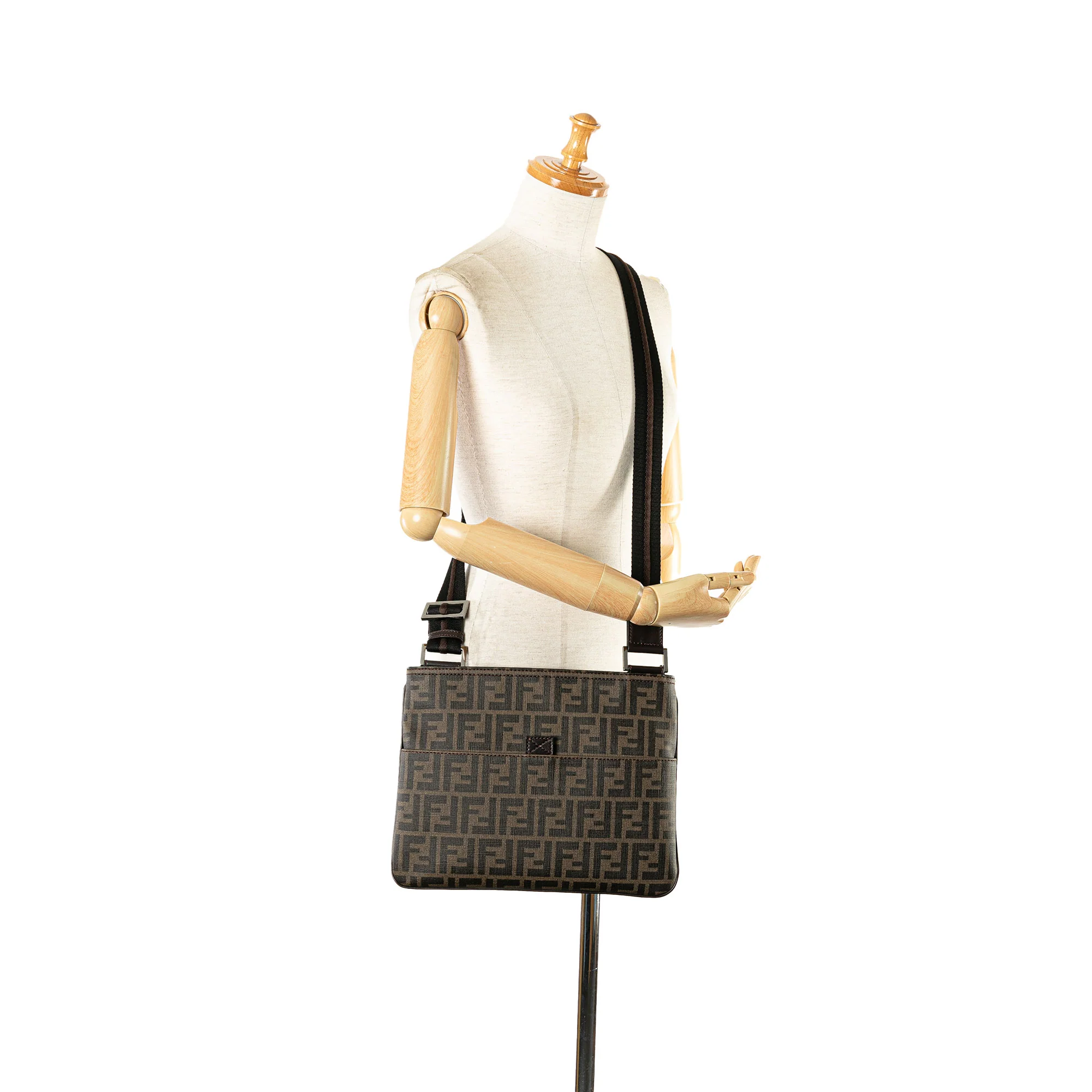 Fendi | Pre-Owned Zucca Coated Canvas Crossbody | Brown - Image 2