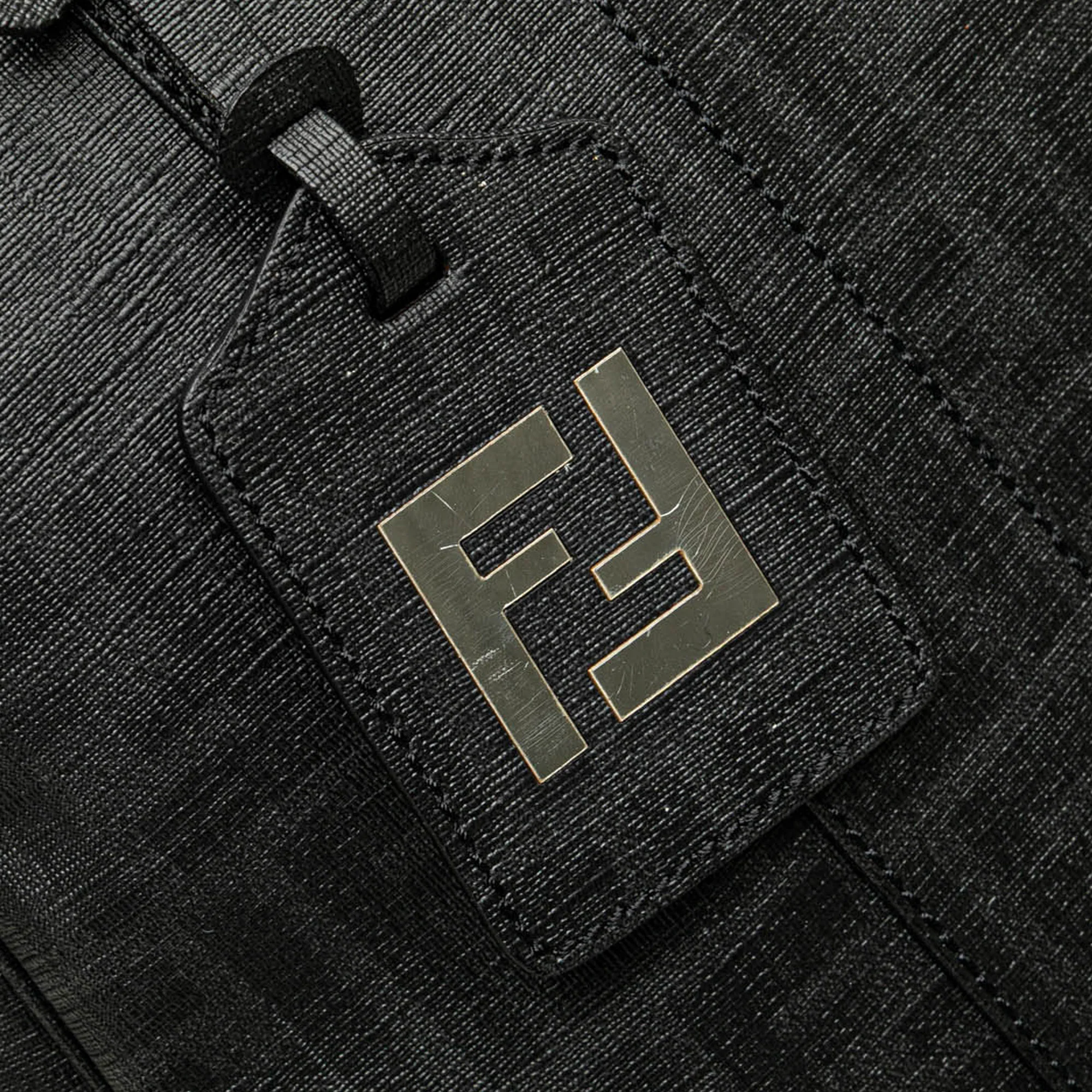 Fendi | Pre-Owned Zucca Coated Canvas Handbag | Gray/Dark Gray - Image 10