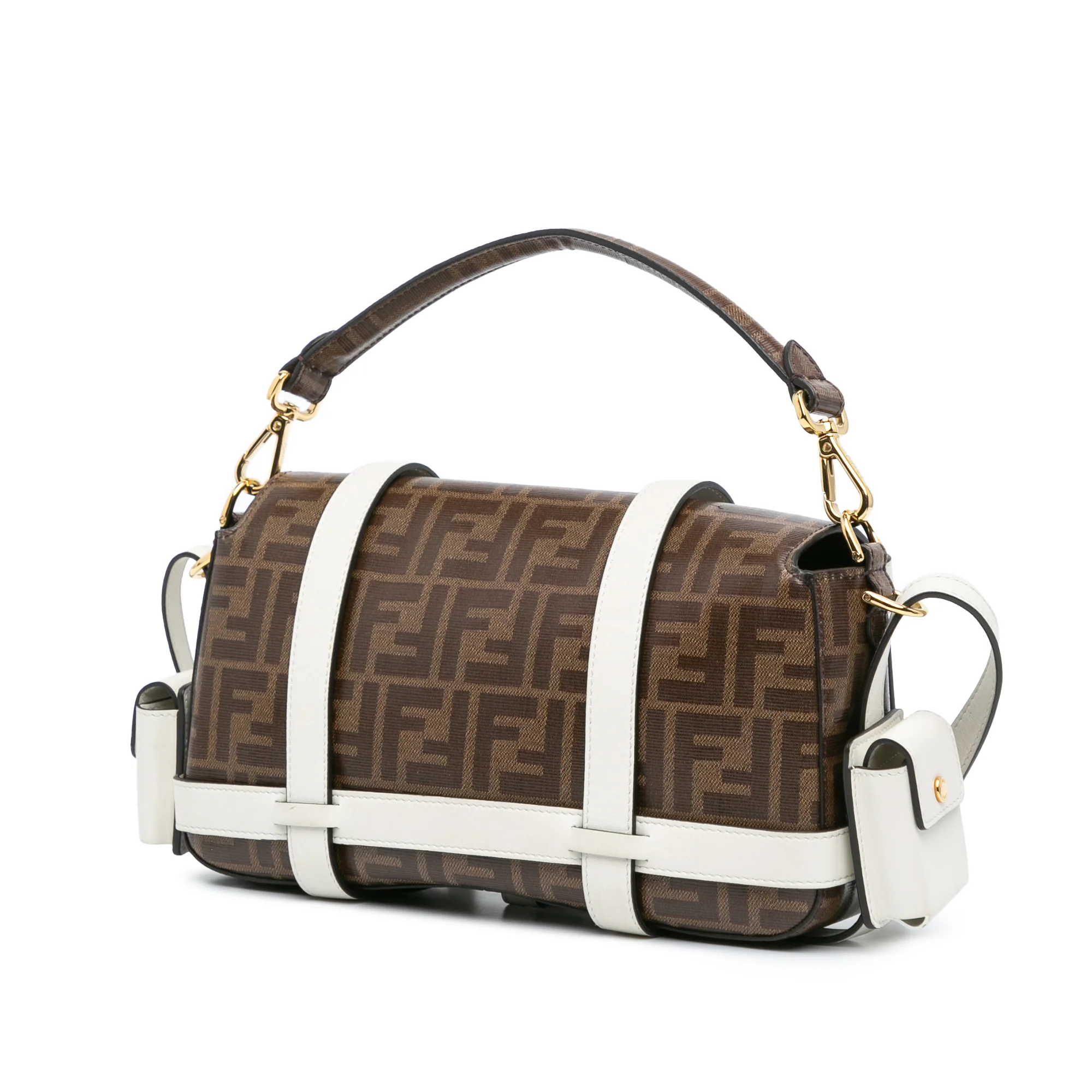 Fendi | Pre-Owned Zucca Glazed Fabric Cage Baguette Satchel - I | Brown - Image 3