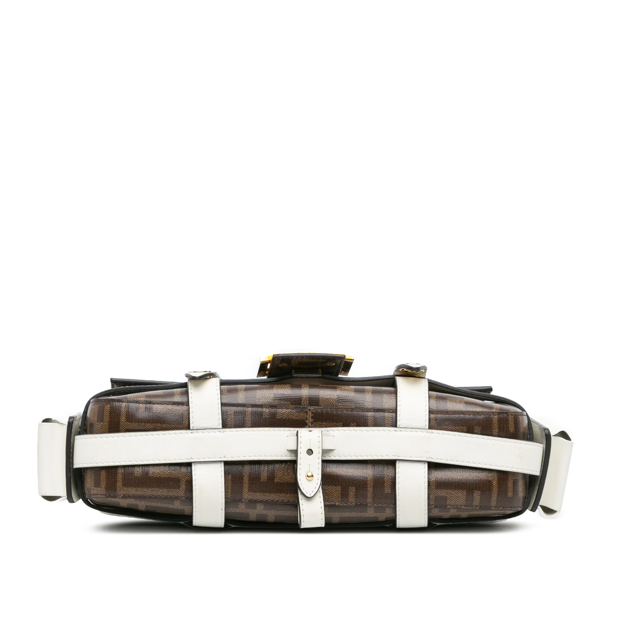 Fendi | Pre-Owned Zucca Glazed Fabric Cage Baguette Satchel - I | Brown - Image 4
