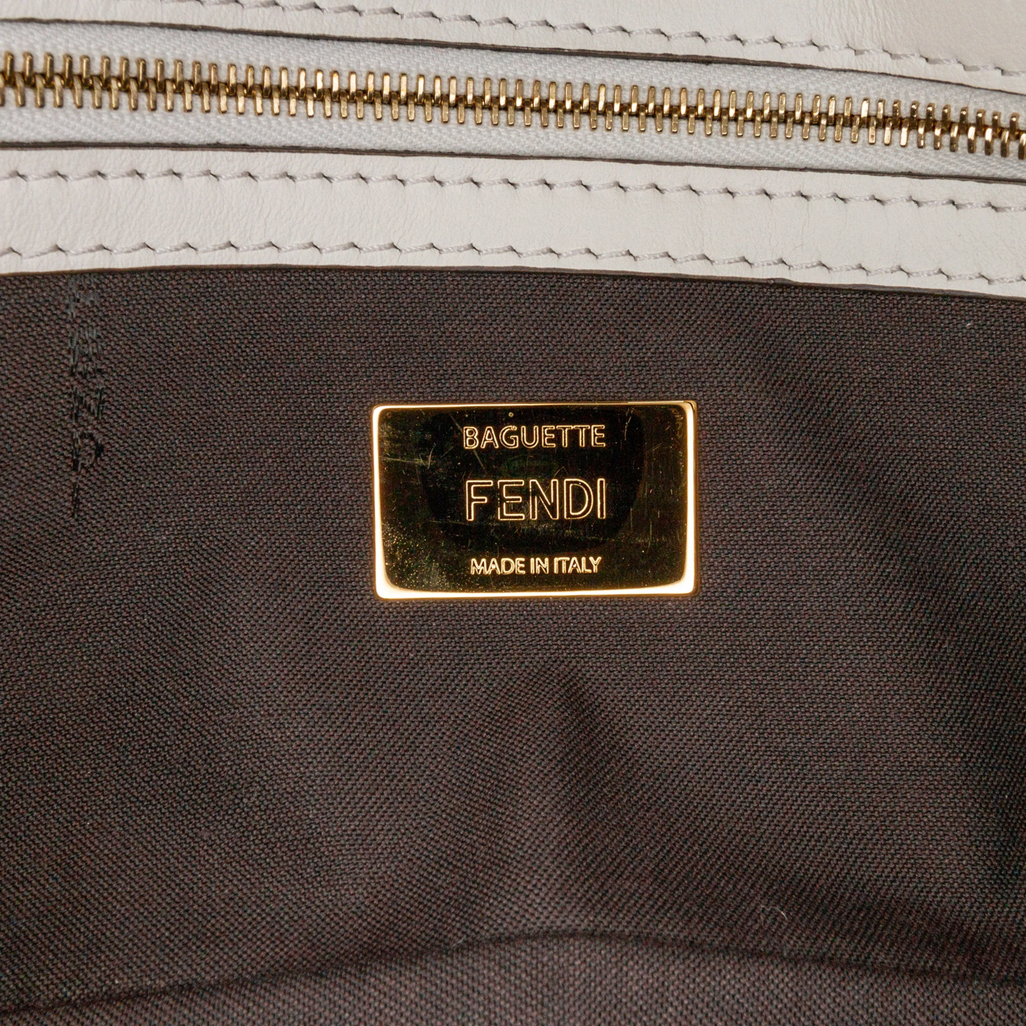 Fendi | Pre-Owned Zucca Glazed Fabric Cage Baguette Satchel - I | Brown - Image 6