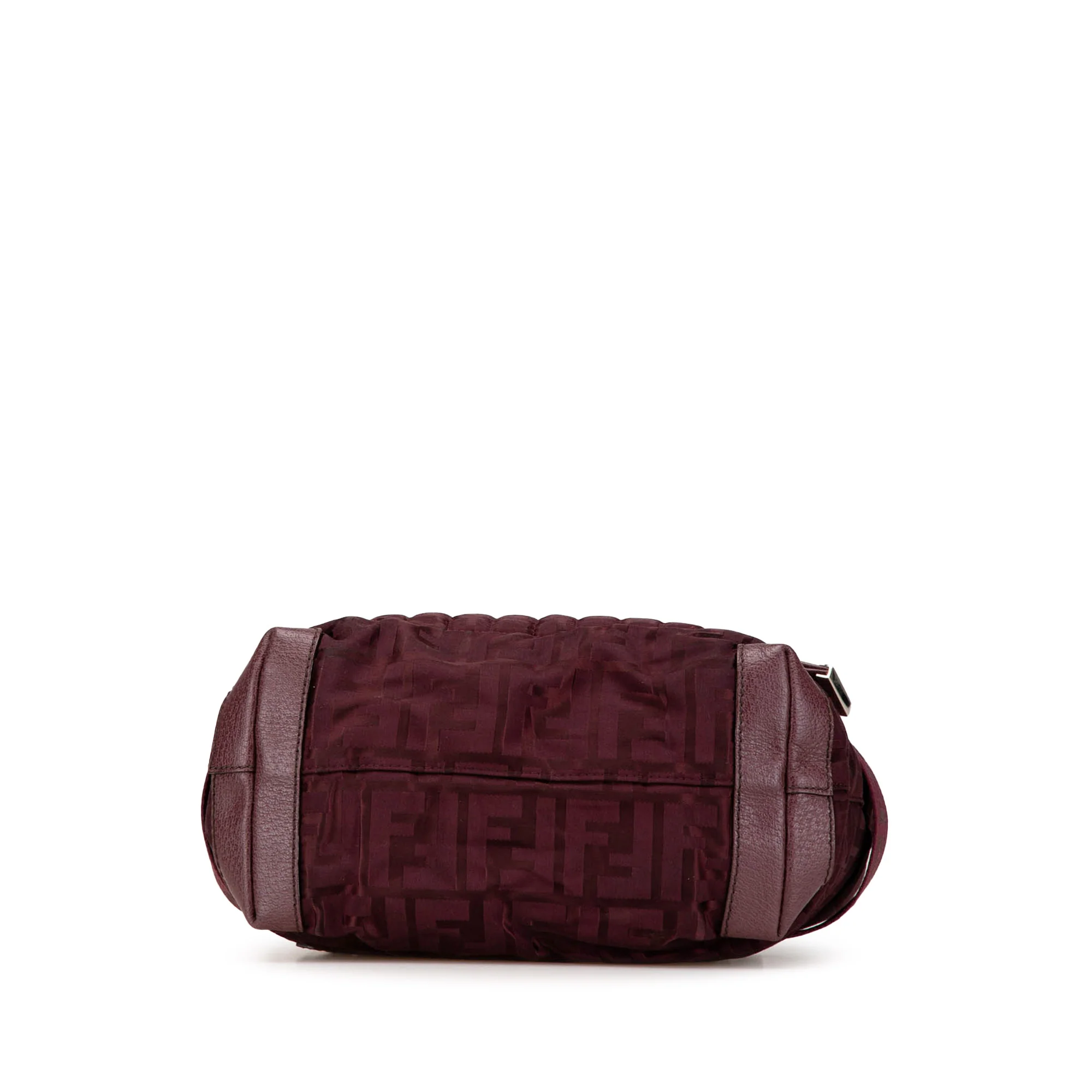 Fendi | Pre-Owned Zucca Nylon Zip Code Handbag | Red/Bordeau - Image 3