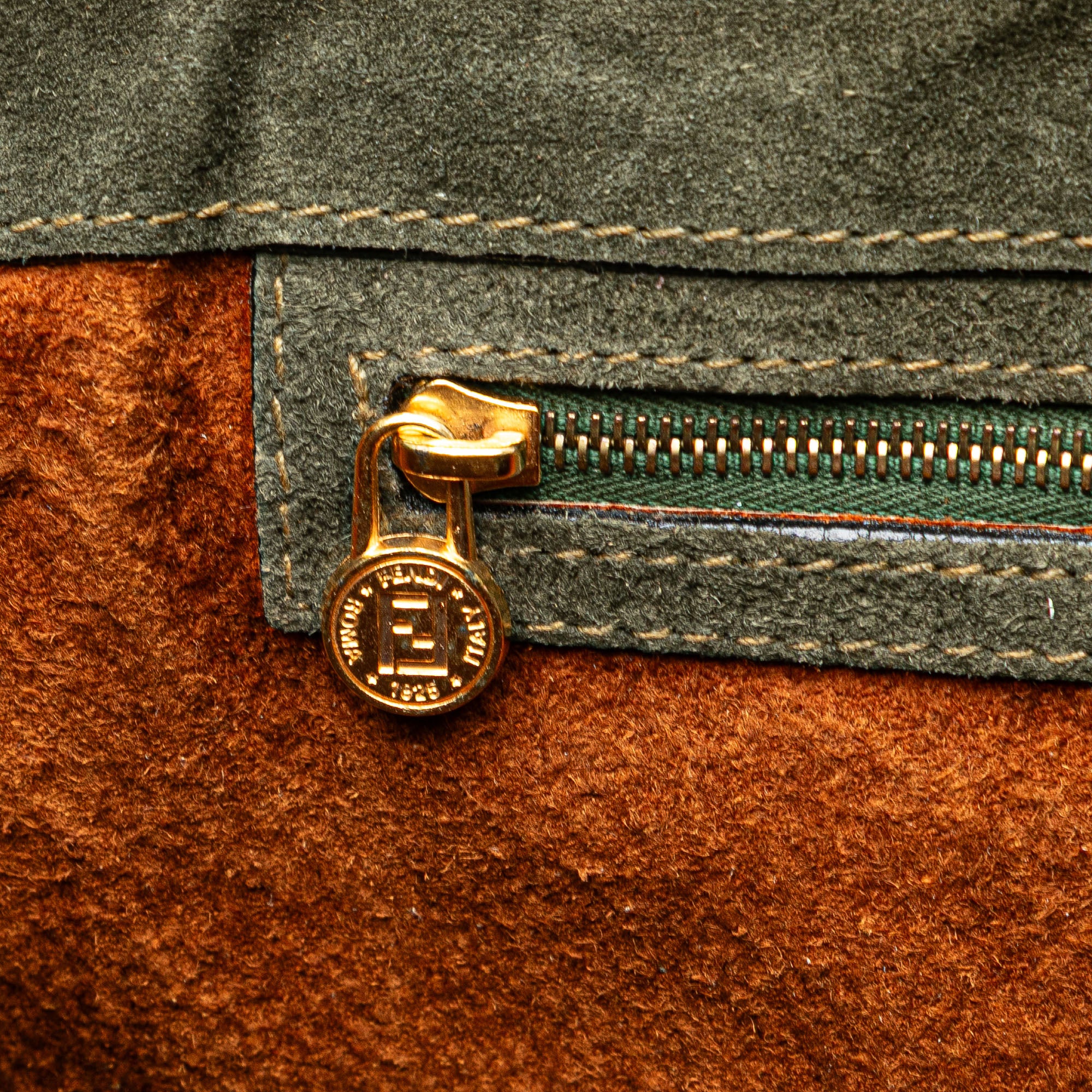 Fendi | Pre-Owned Zucca Suede Messenger Bag | Brown/Dark Khaki - Image 10