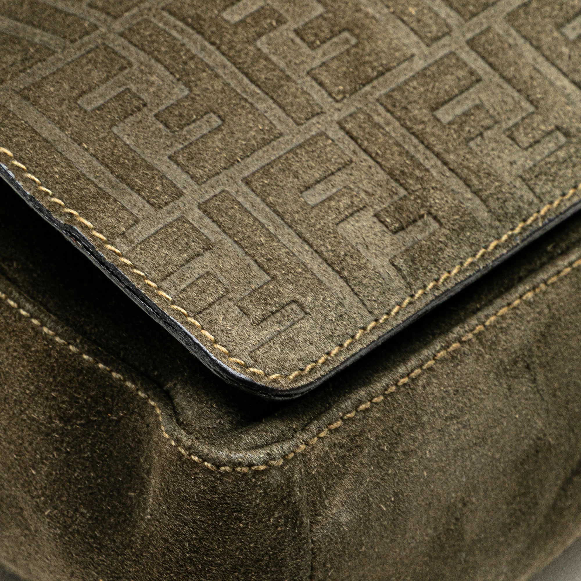 Fendi | Pre-Owned Zucca Suede Messenger Bag | Brown/Dark Khaki - Image 11