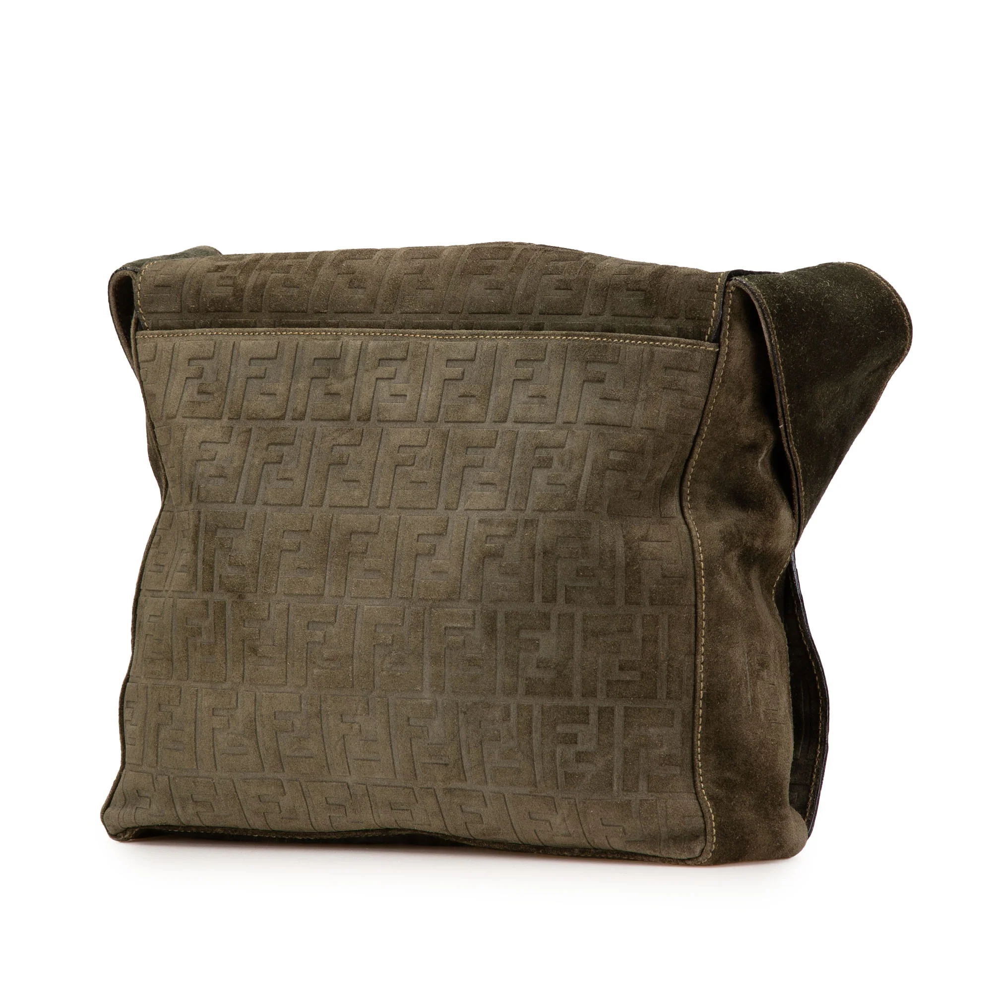 Fendi | Pre-Owned Zucca Suede Messenger Bag | Brown/Dark Khaki - Image 5