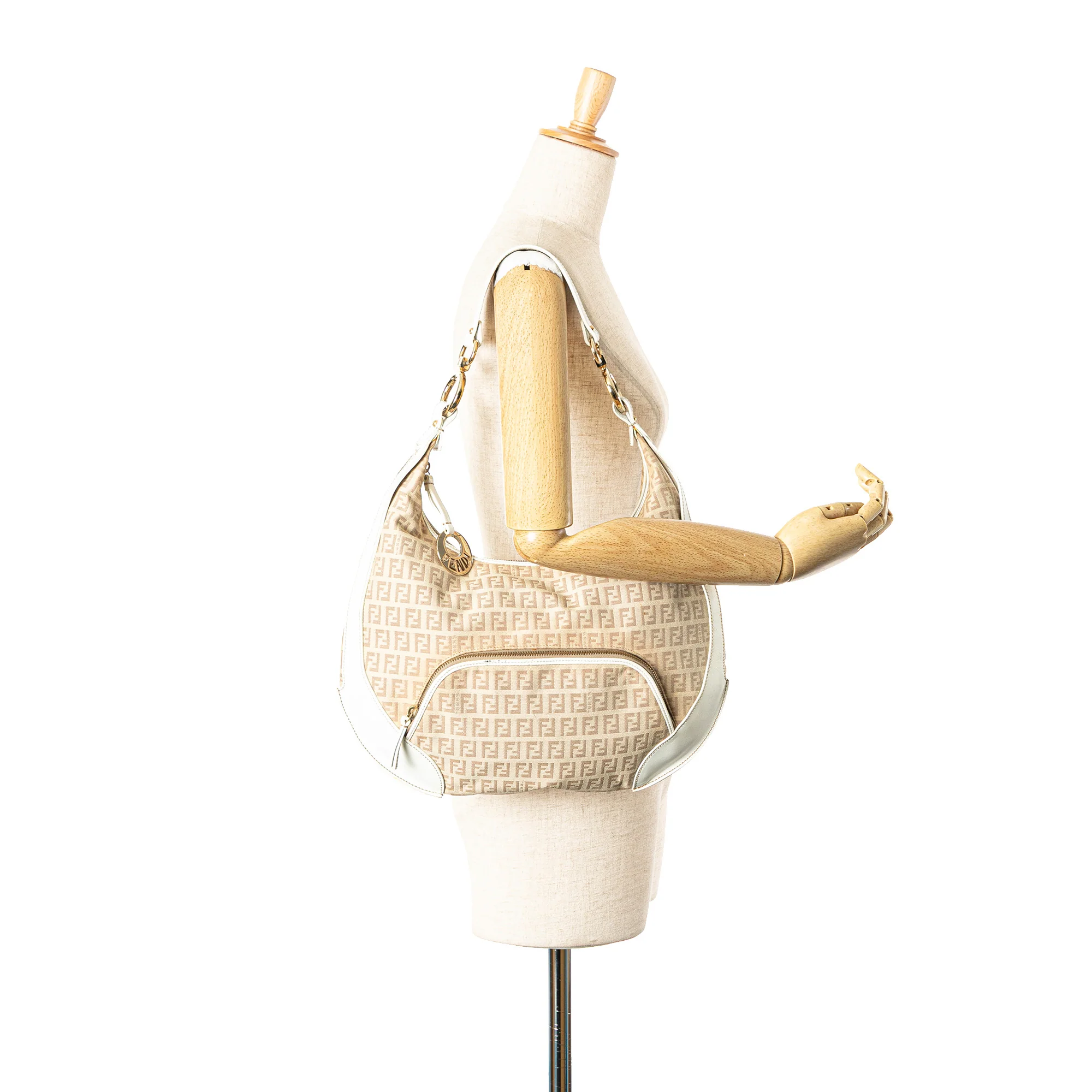 Fendi | Pre-Owned Zucchino Canvas Chef Pocket Hobo | Beige - Image 6