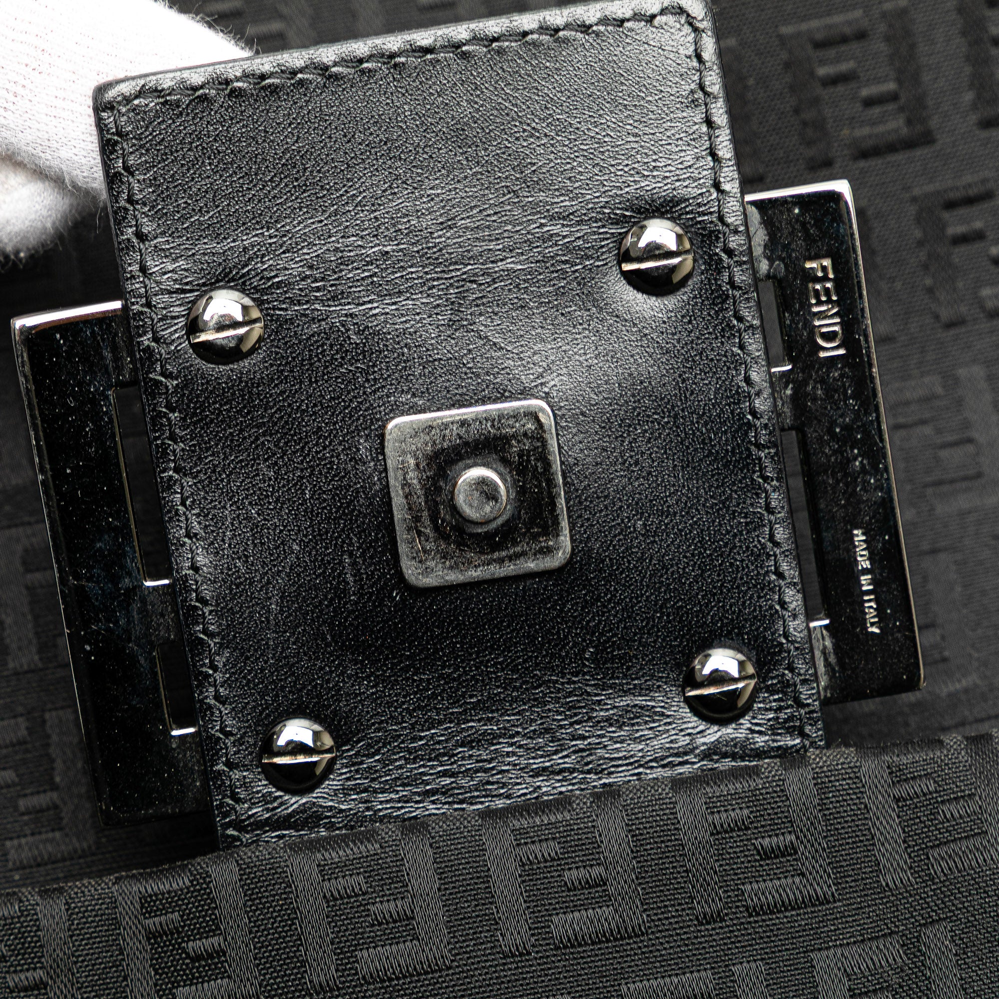 Fendi | Pre-Owned Zucchino Canvas Crossbody - II | Black - Image 13