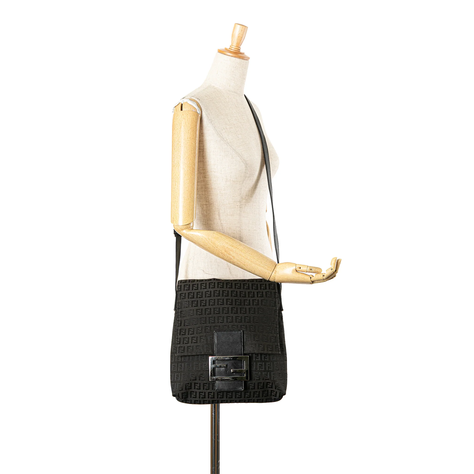 Fendi | Pre-Owned Zucchino Canvas Crossbody - II | Black - Image 5