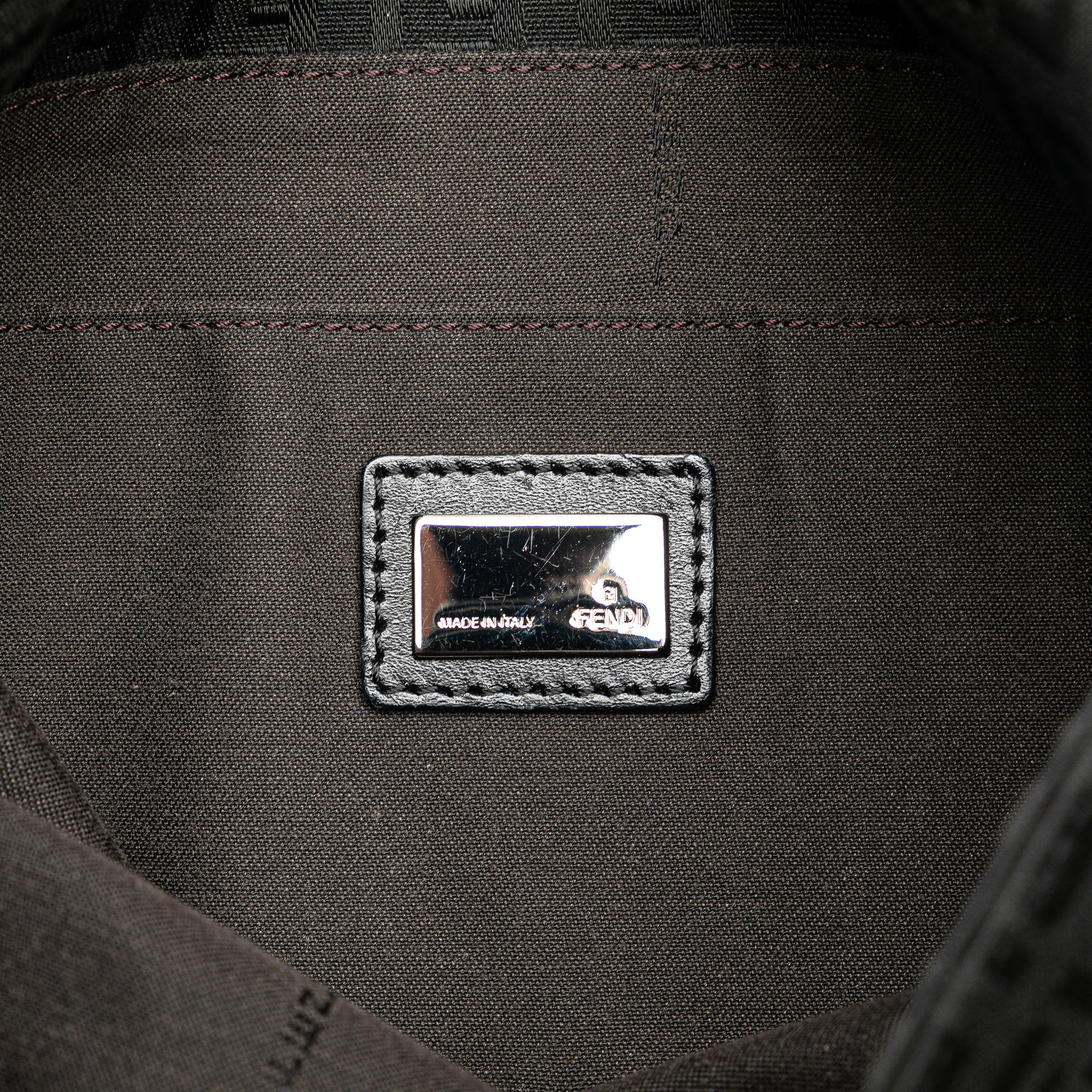 Fendi | Pre-Owned Zucchino Canvas Crossbody - II | Black - Image 9