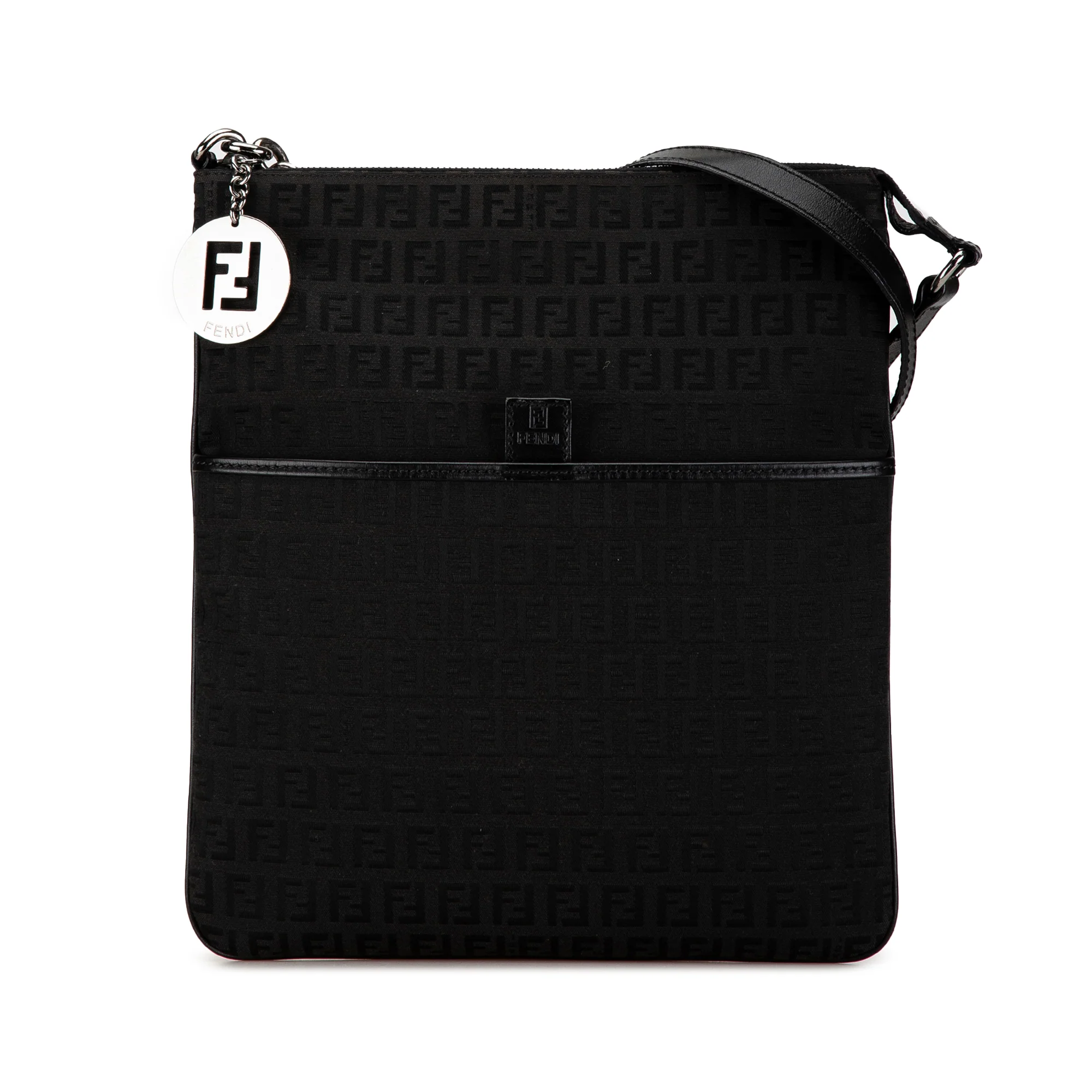Fendi | Pre-Owned Zucchino Canvas Crossbody - V | Black