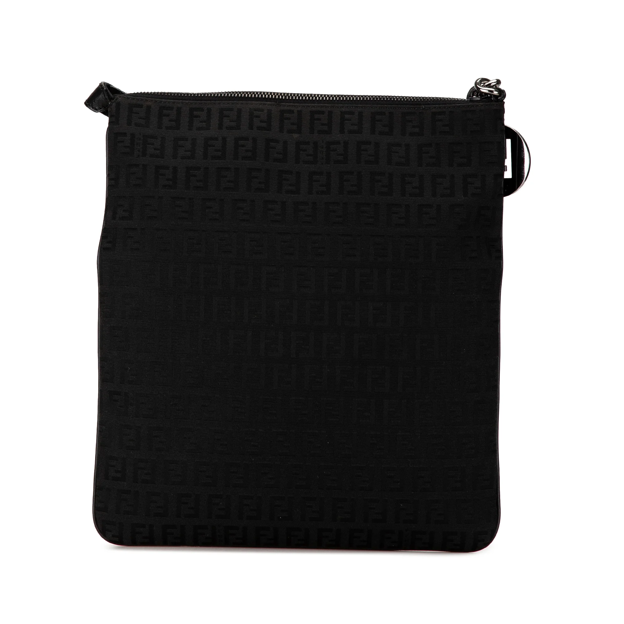 Fendi | Pre-Owned Zucchino Canvas Crossbody - V | Black - Image 5