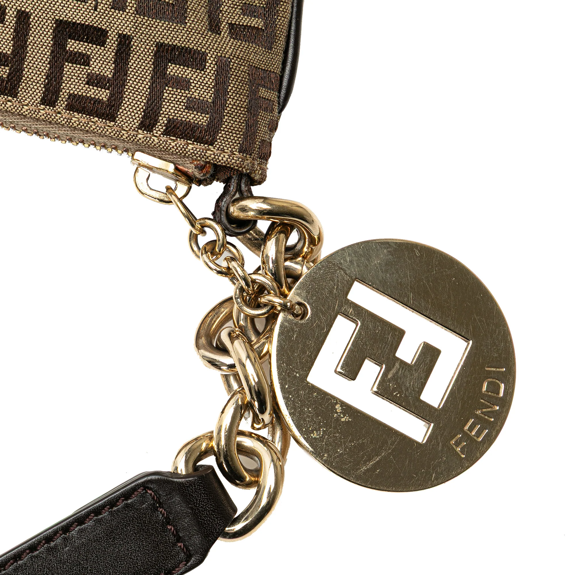 Fendi | Pre-Owned Zucchino Canvas Crossbody - VI | Beige - Image 13