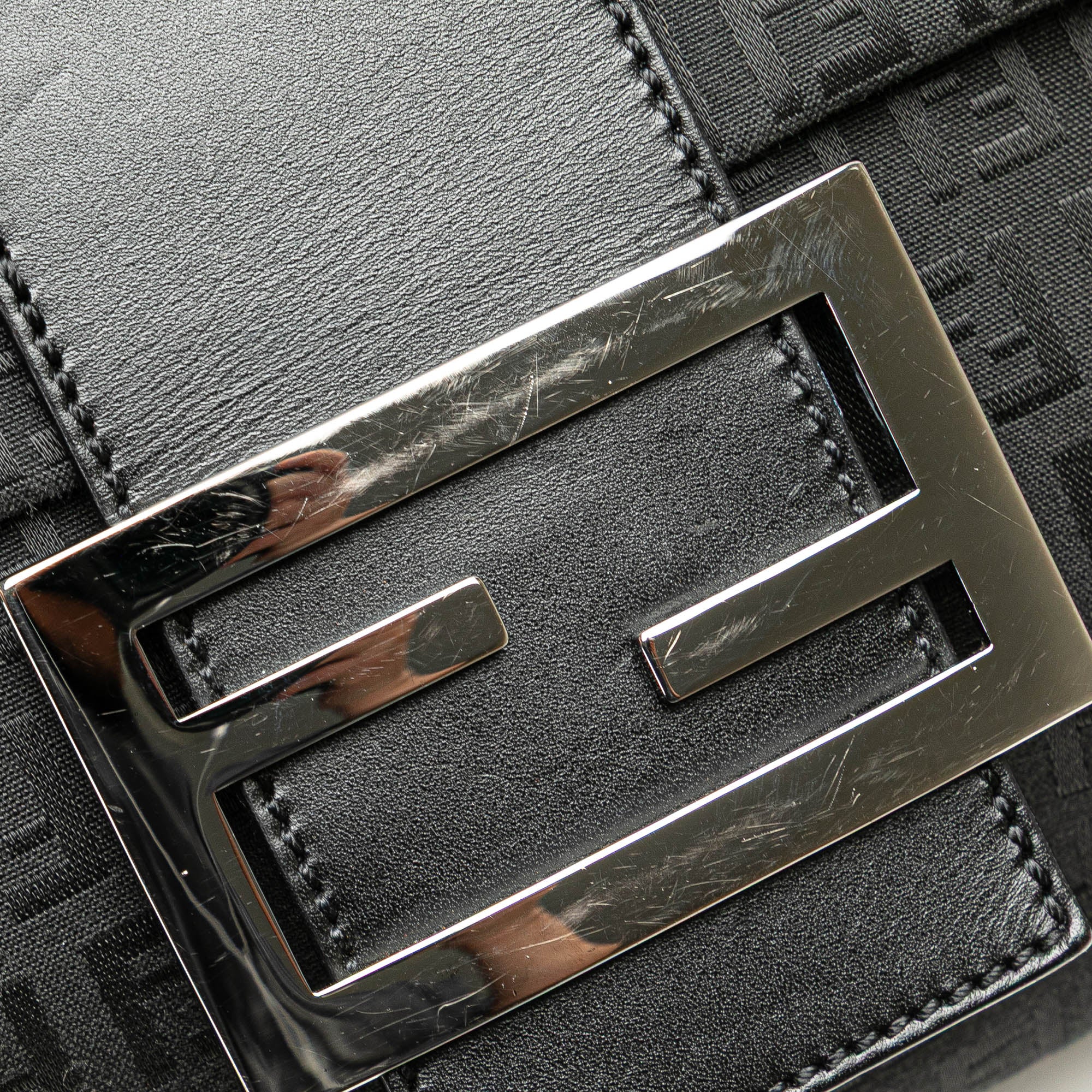 Fendi | Pre-Owned Zucchino Canvas Crossbody - VI | Black - Image 11