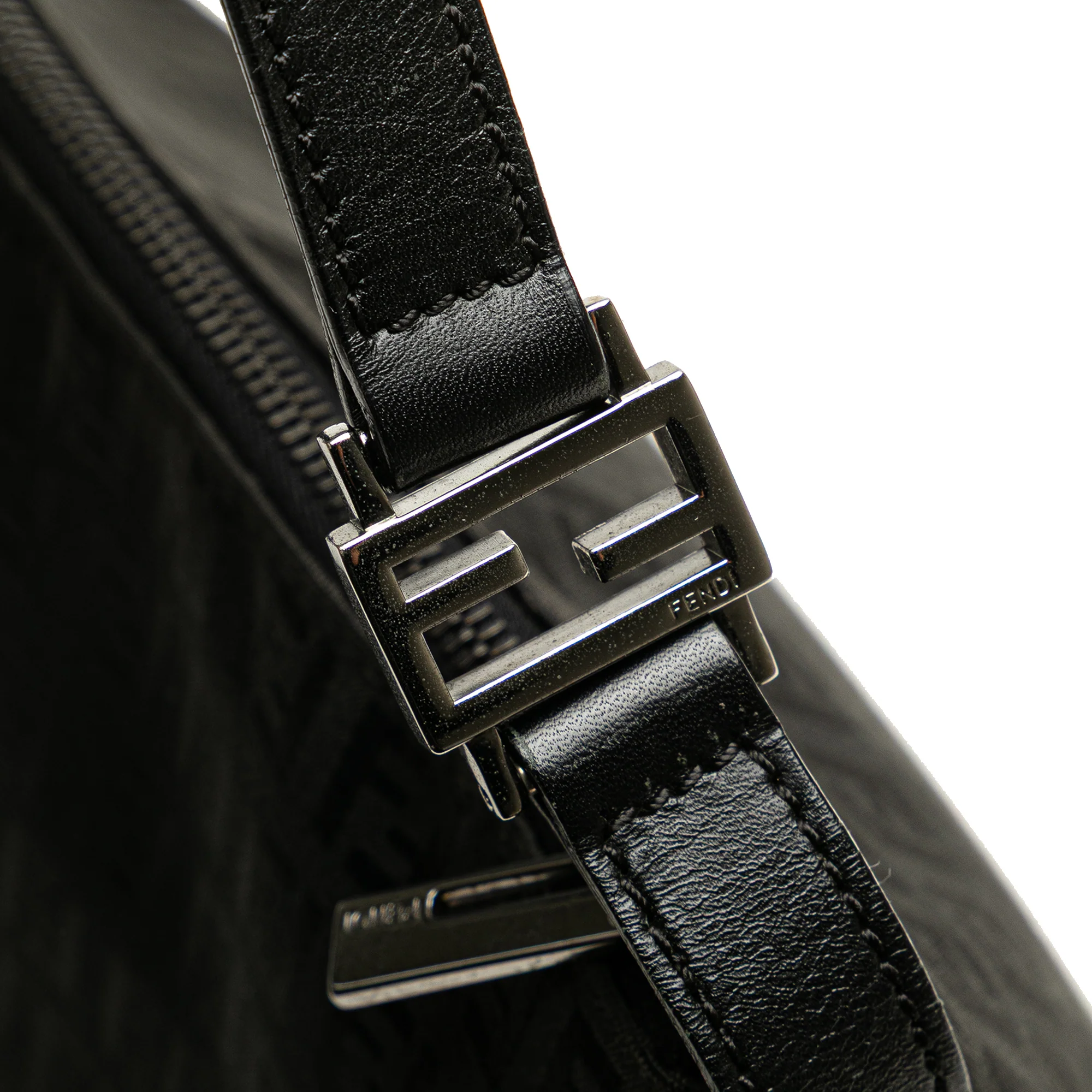 Fendi | Pre-Owned Zucchino Canvas Shoulder Bag | Black - Image 2