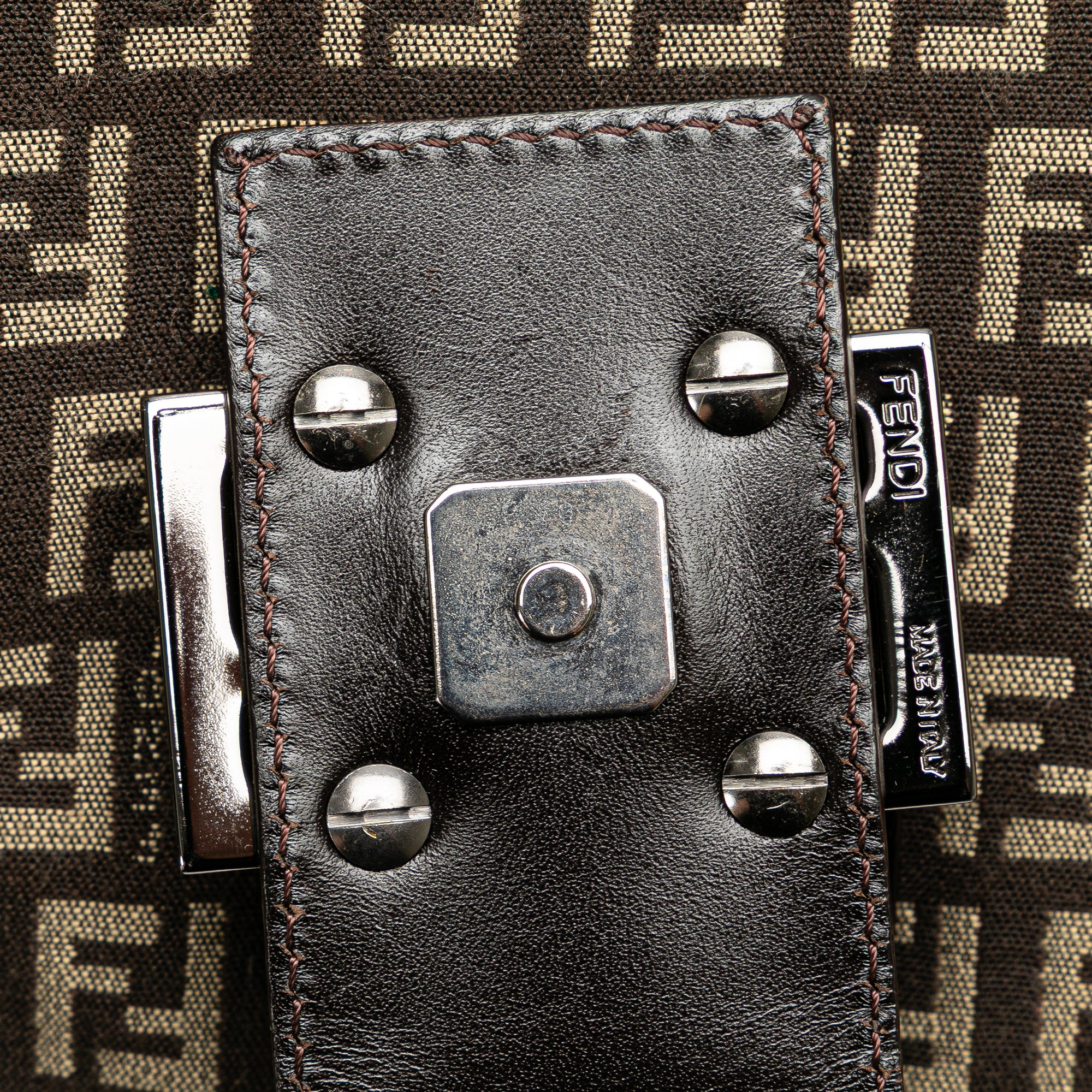 Fendi | Pre-Owned Zucchino Canvas Shoulder Bag | Brown/Dark Brown - Image 12