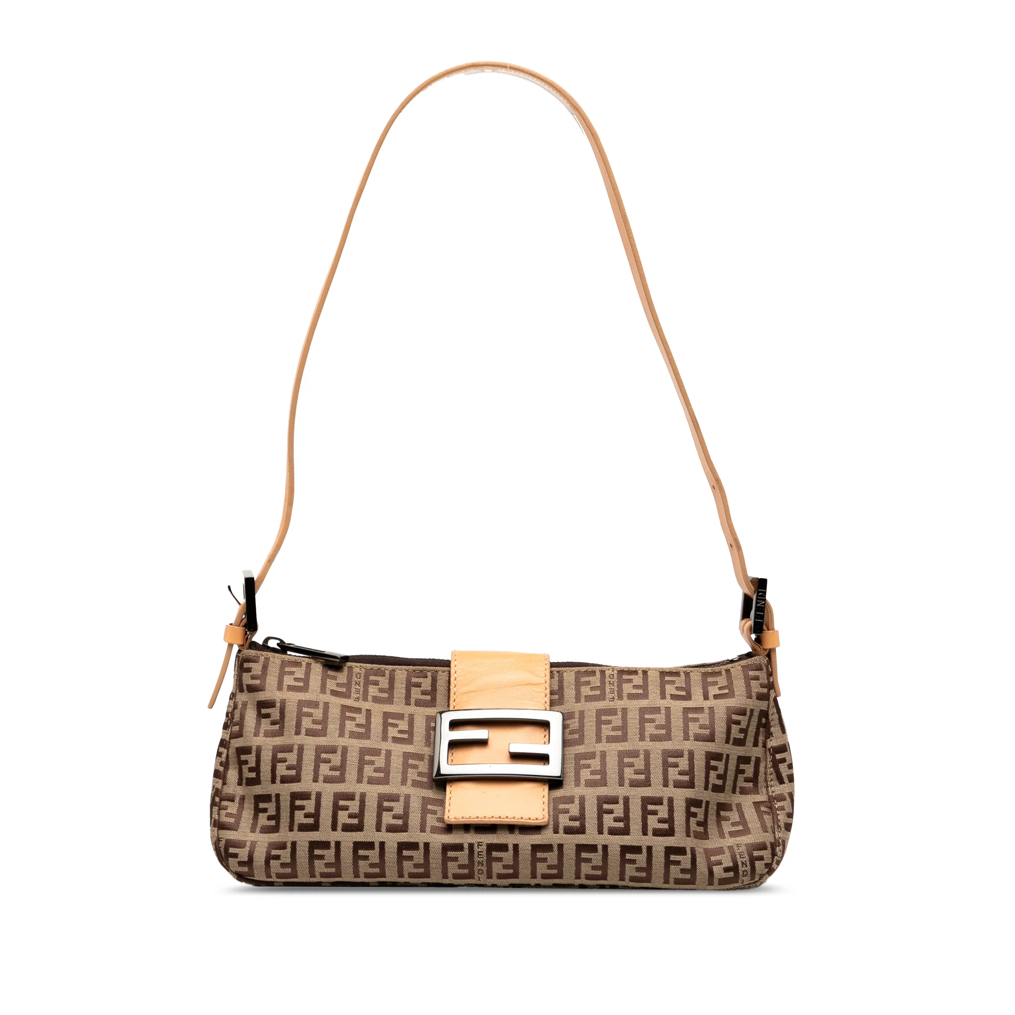 Fendi | Pre-Owned Zucchino Canvas Shoulder Bag | Brown/Light Brown