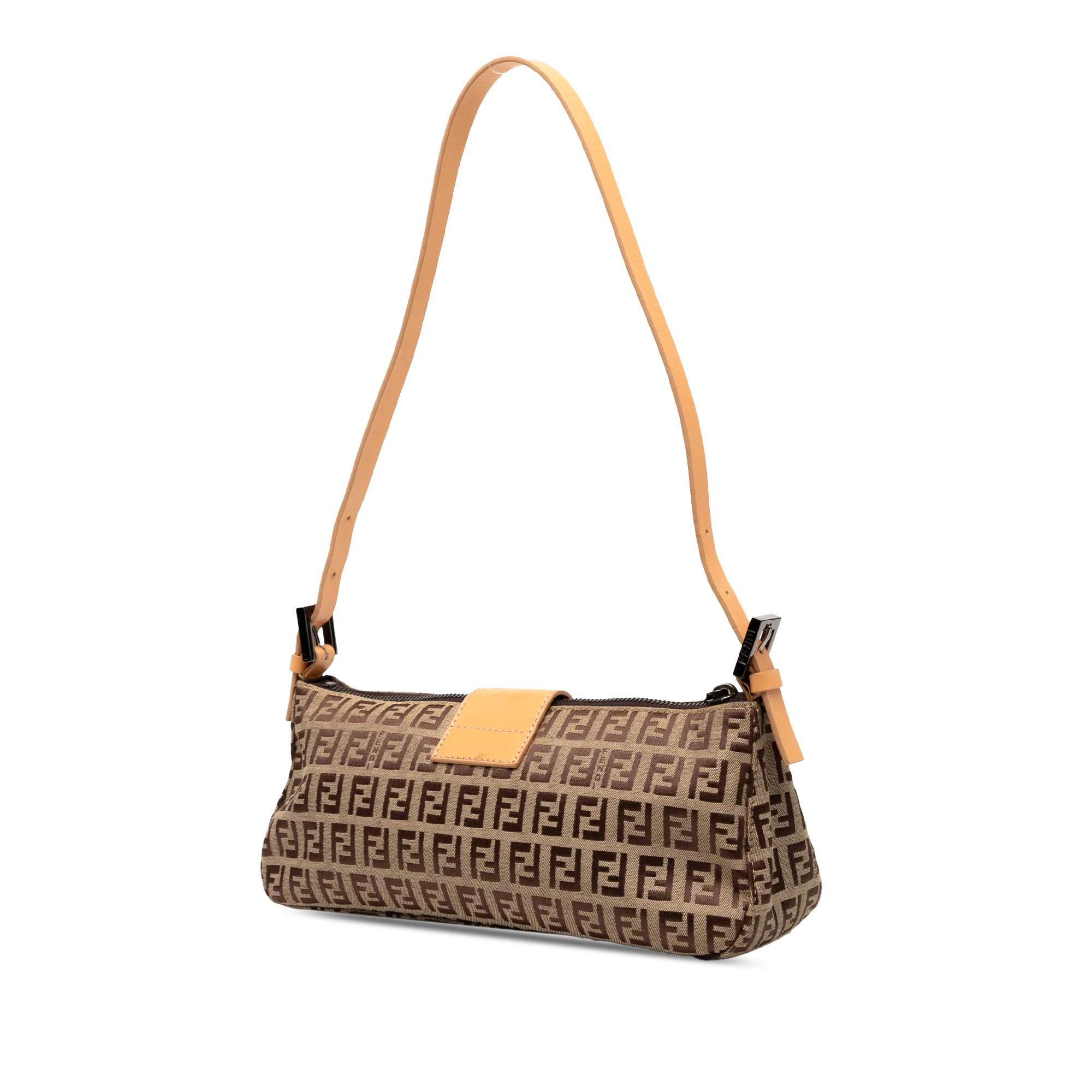 Fendi | Pre-Owned Zucchino Canvas Shoulder Bag | Brown/Light Brown - Image 2