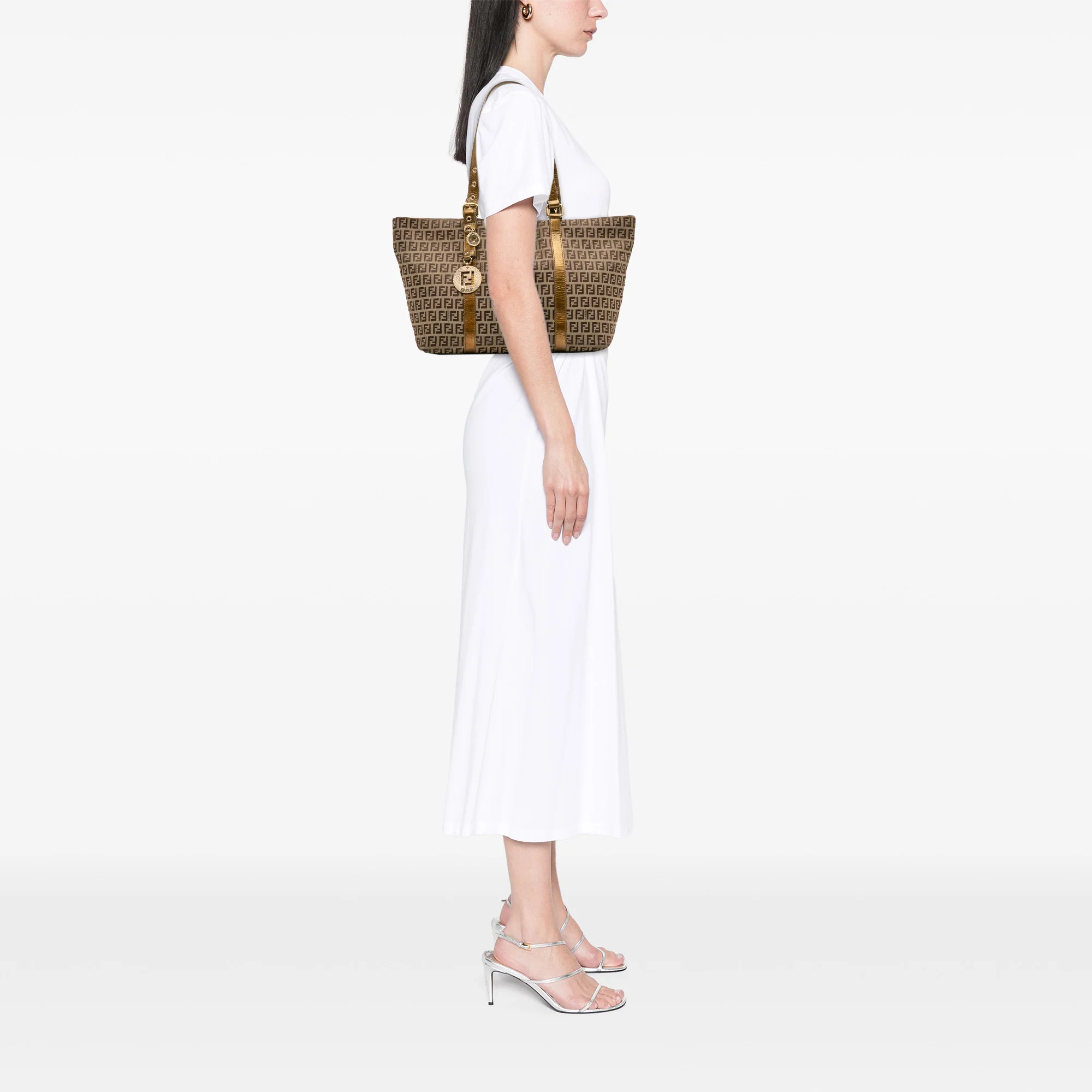 Fendi | Pre-Owned Zucchino Canvas Superstar Tote | Beige - Image 5