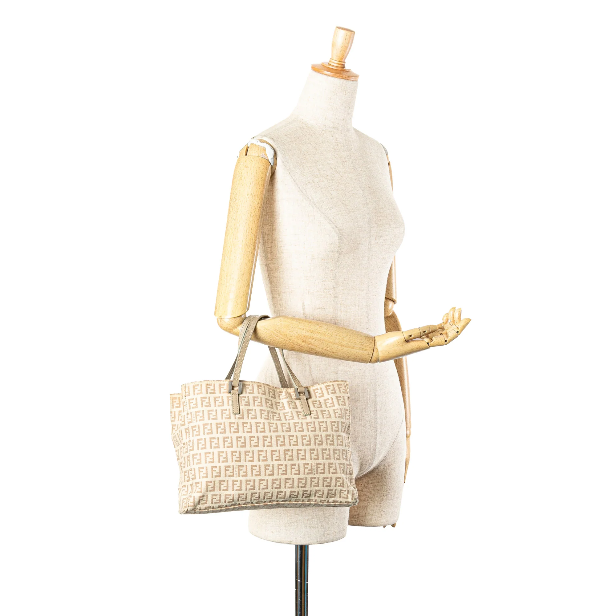 Fendi | Pre-Owned Zucchino Canvas Tote - I | Brown/Light Beige - Image 2