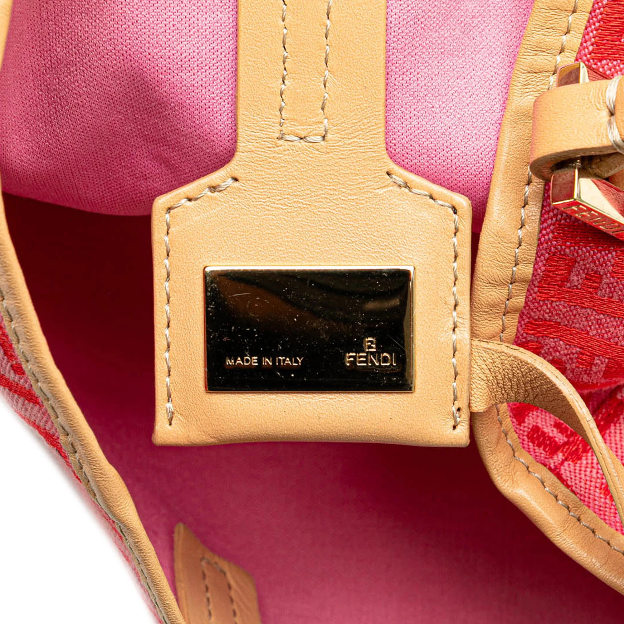 Fendi | Pre-Owned Zucchino Canvas Tote | Pink/Dark Pink - Image 9