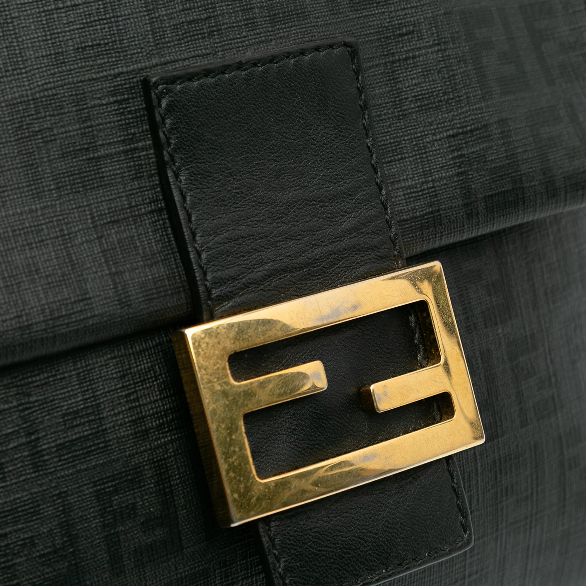 Fendi | Pre-Owned Zucchino Spalmati Crossbody | Black - Image 9