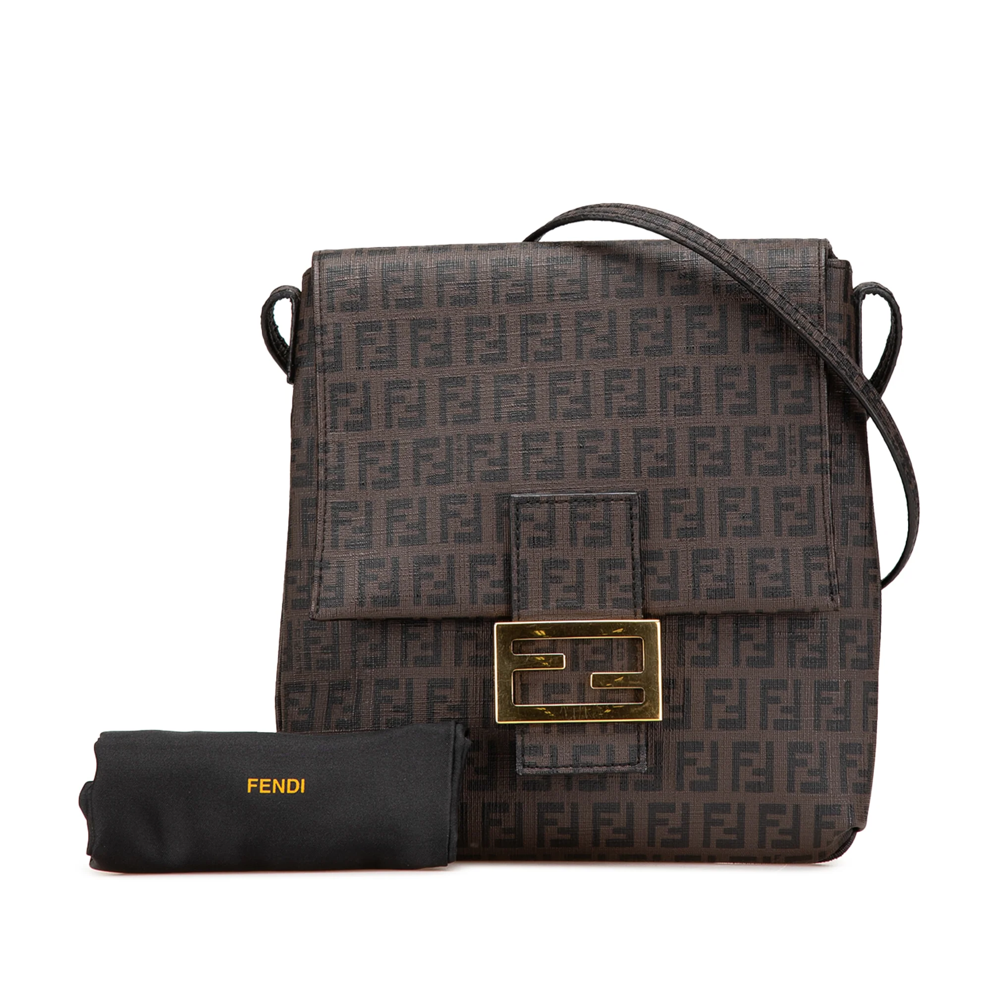 Fendi | Pre-Owned Zucchino Spalmati Crossbody | Brown - Image 5