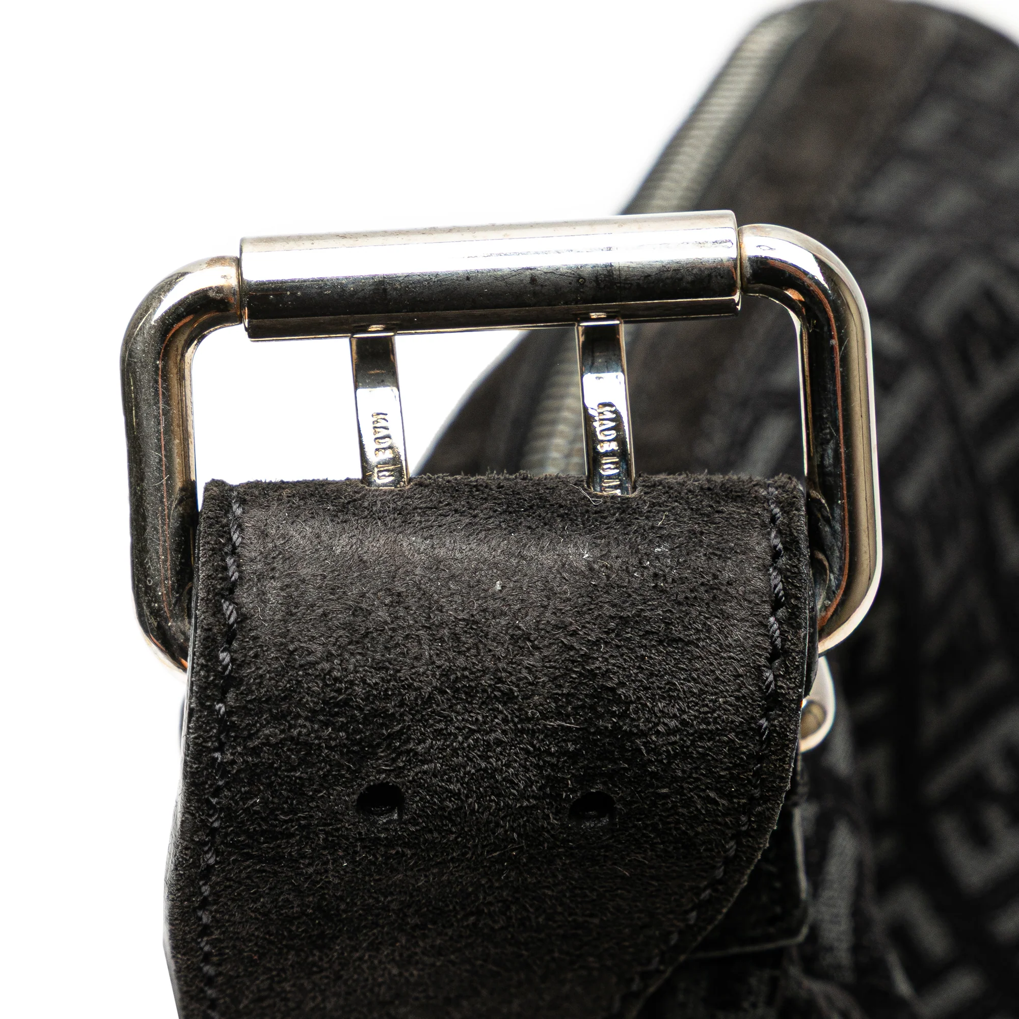 Fendi | Pre-Owned Zucchino Suede Oyster Shoulder Bag | Black - Image 10