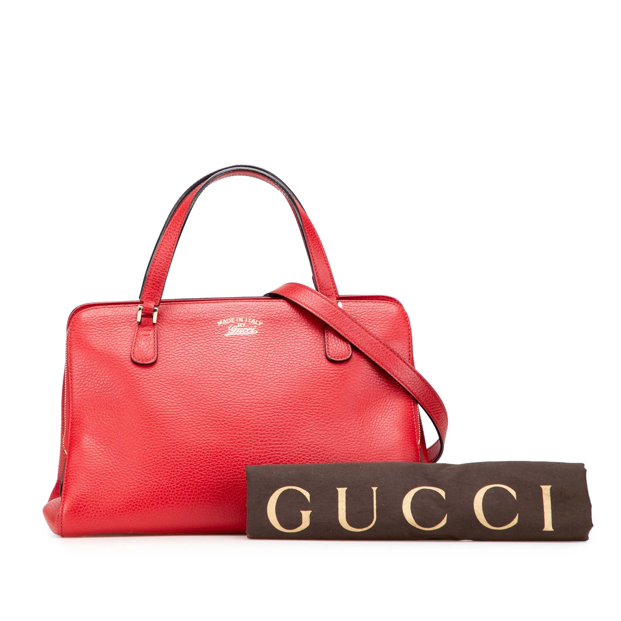 Gucci | Pre-Owned Calfskin Swing Top Handle Satchel | Red - Image 6