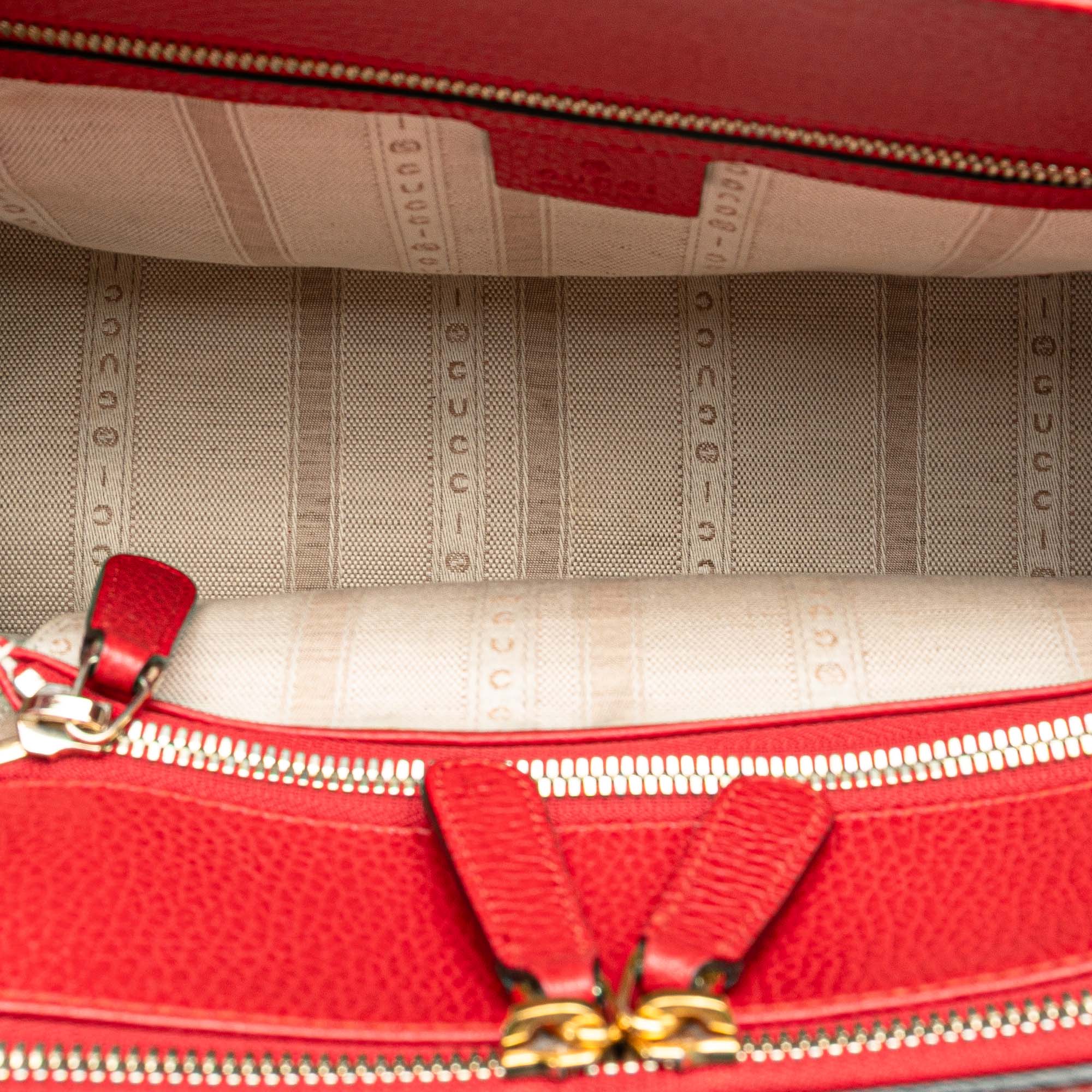 Gucci | Pre-Owned Calfskin Swing Top Handle Satchel | Red - Image 9
