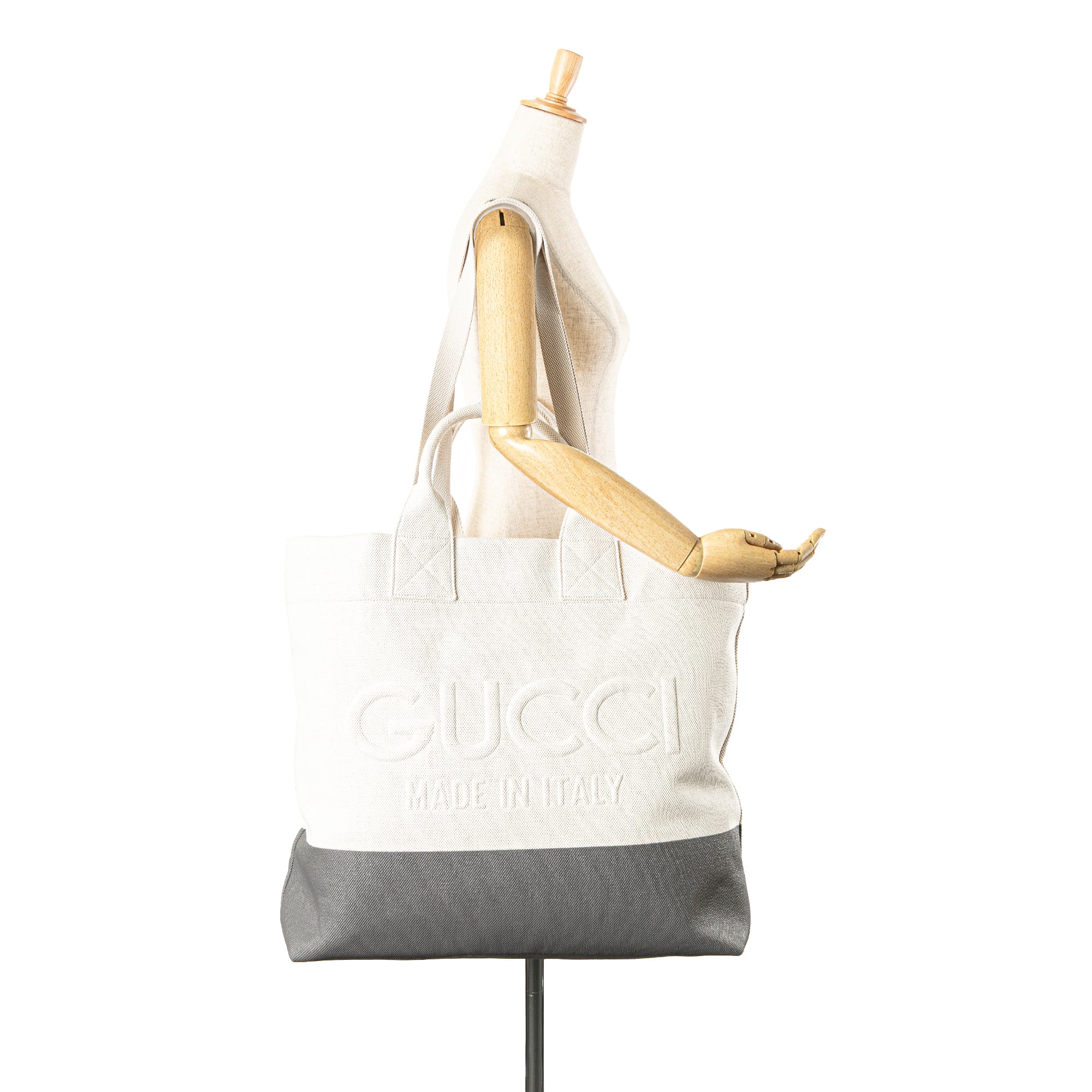 Gucci | Pre-Owned Canvas Embossed Logo Tote | White - Image 3