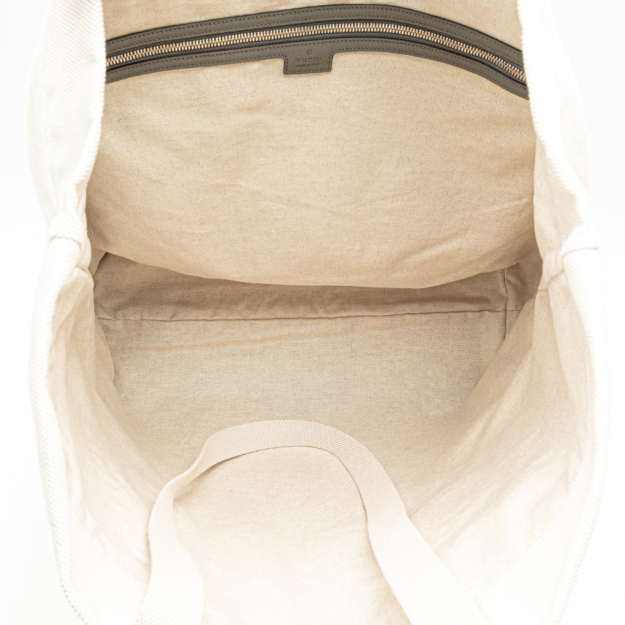 Gucci | Pre-Owned Canvas Embossed Logo Tote | White - Image 7